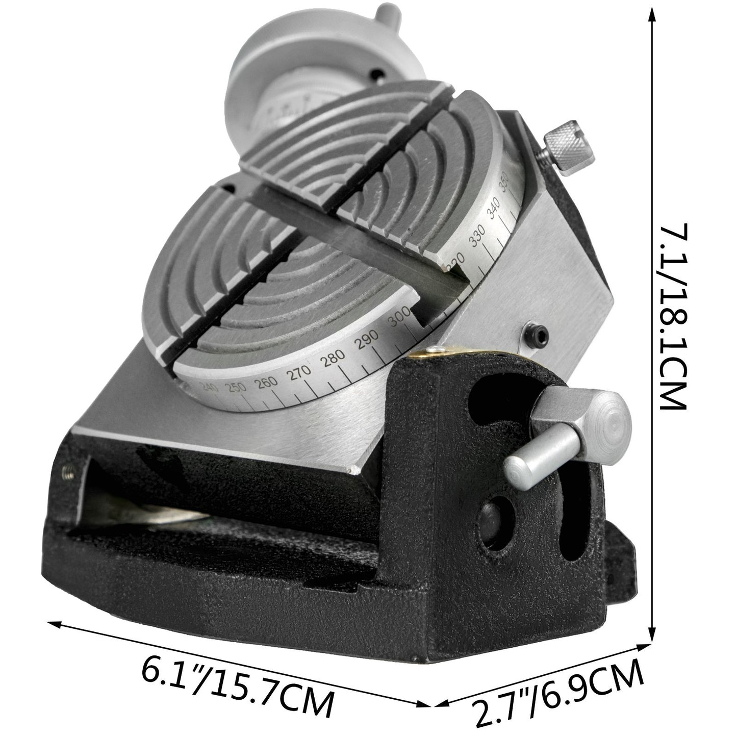 Rotary Table 4 INCH/100 MM Horizontal Vertical Rotary Table 4-Slot Rotary Table for Milling Machine MT-2 Rotary Table for Milling 360 Degrees Precision Rotary Table for Milling Drilling Vise - Image 8