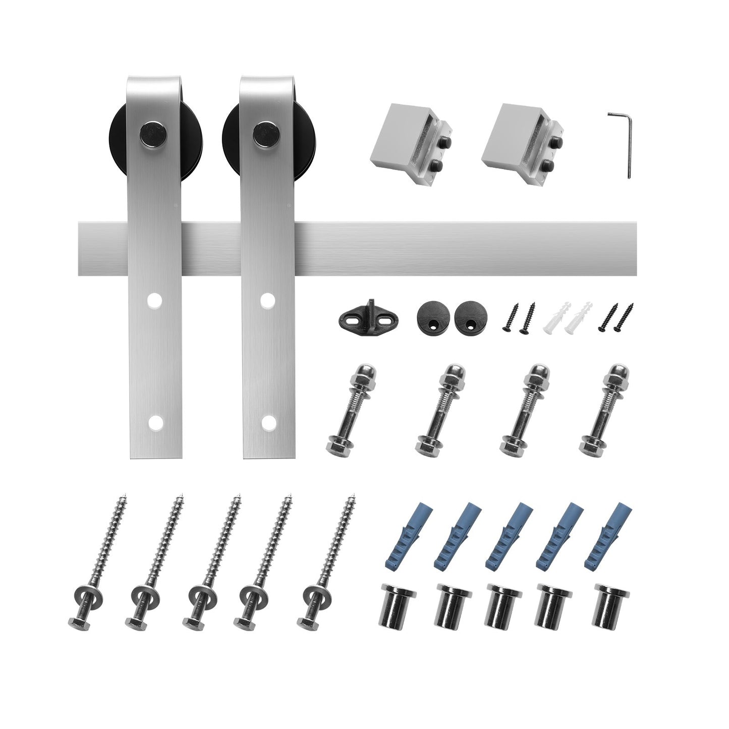 2000 mm Sliding Barn Door Hardware Kit for Single Sliding Barn Door Silver - Image 9