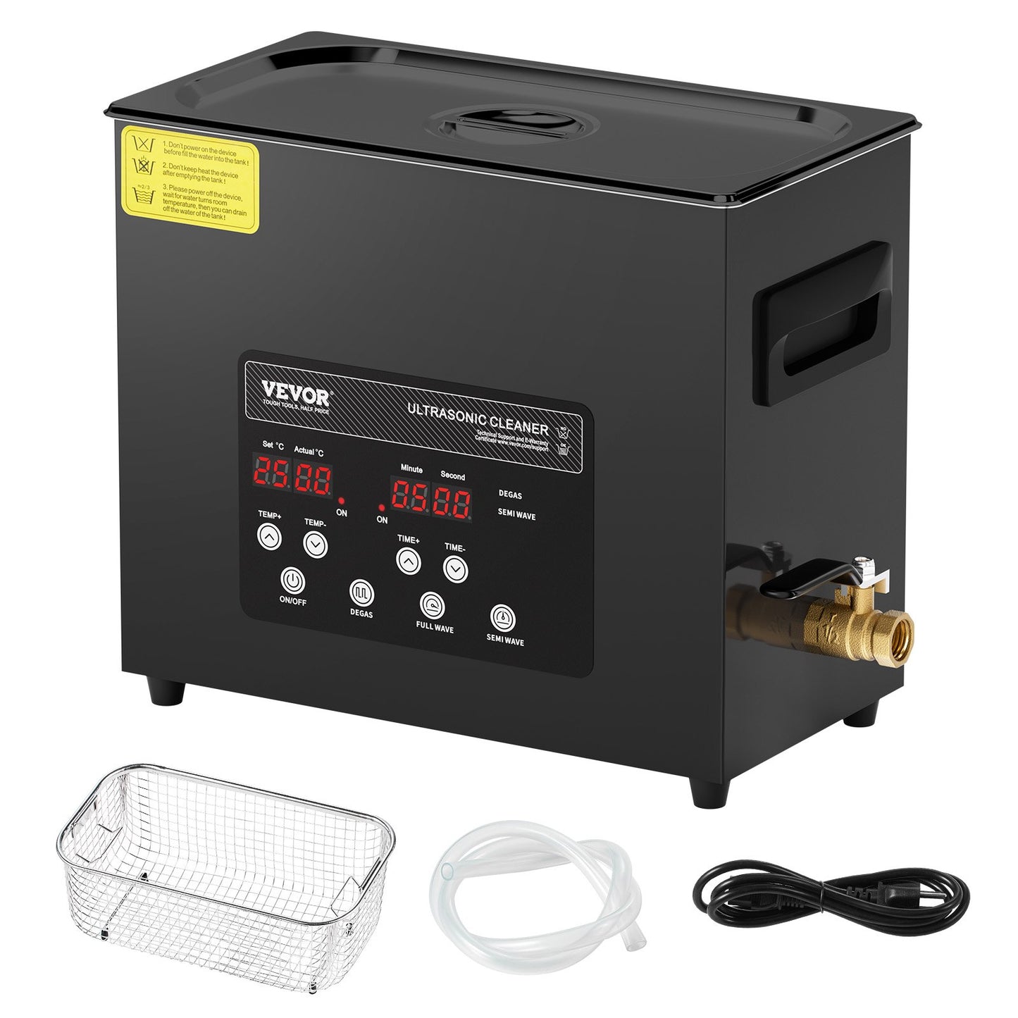 6L Ultra Sonic Cleaner, 180W Digital Ultrasonic Cleaning Machine with Gentle Mode & Upgraded Degassing, 40kHz Industrial Ultrasound Cleaner with Heater & Timer for Retainer, Jewelry, Tools - Image 9