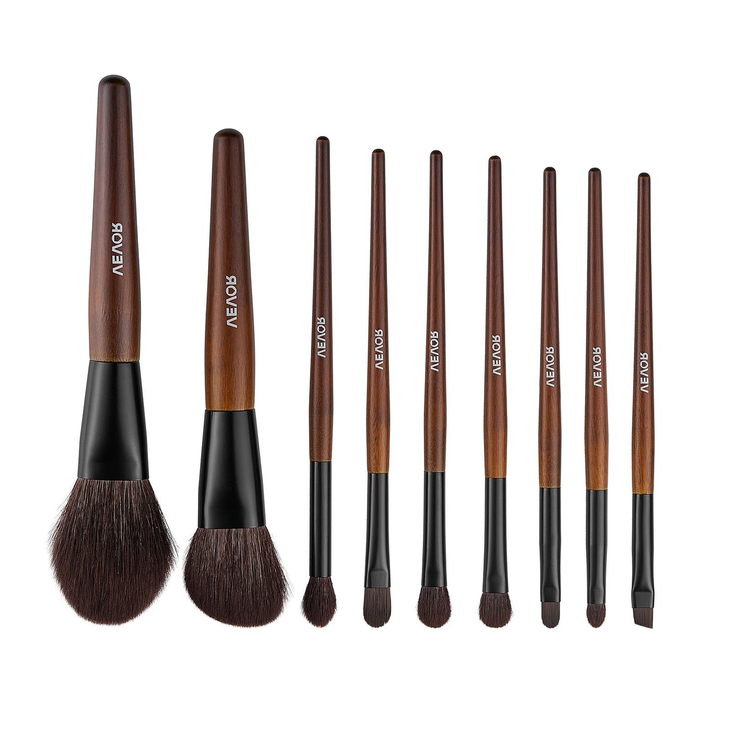 9-Piece Makeup Brush Set for Foundation Blending Eyeshadow, Professional Makeup Brush Kit with Soft Natural Wool & Vegan Synthetic Bristles, Ergonomic Wood Handle, Travel-Friendly Storage Bag - Image 9