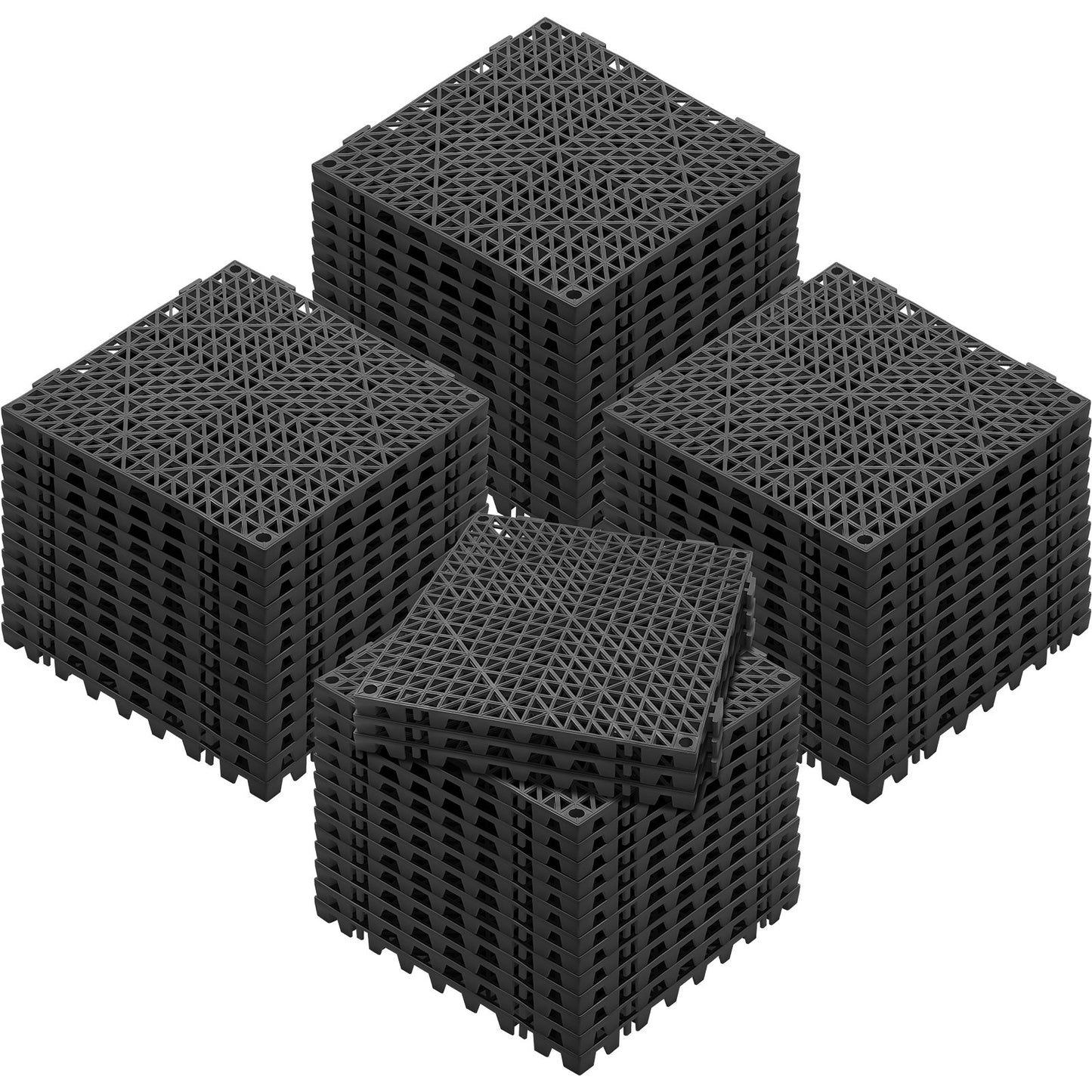 Modular Interlocking Cushion, 55 Pack 30 x 30 cm Splicing Drainage Mats, PVC Interlocking Drainage Floor Tiles, Non-Slip Drainage Holes for Restroom, Bathroom, Kitchen, Pool, Wet Area, Black - Image 9