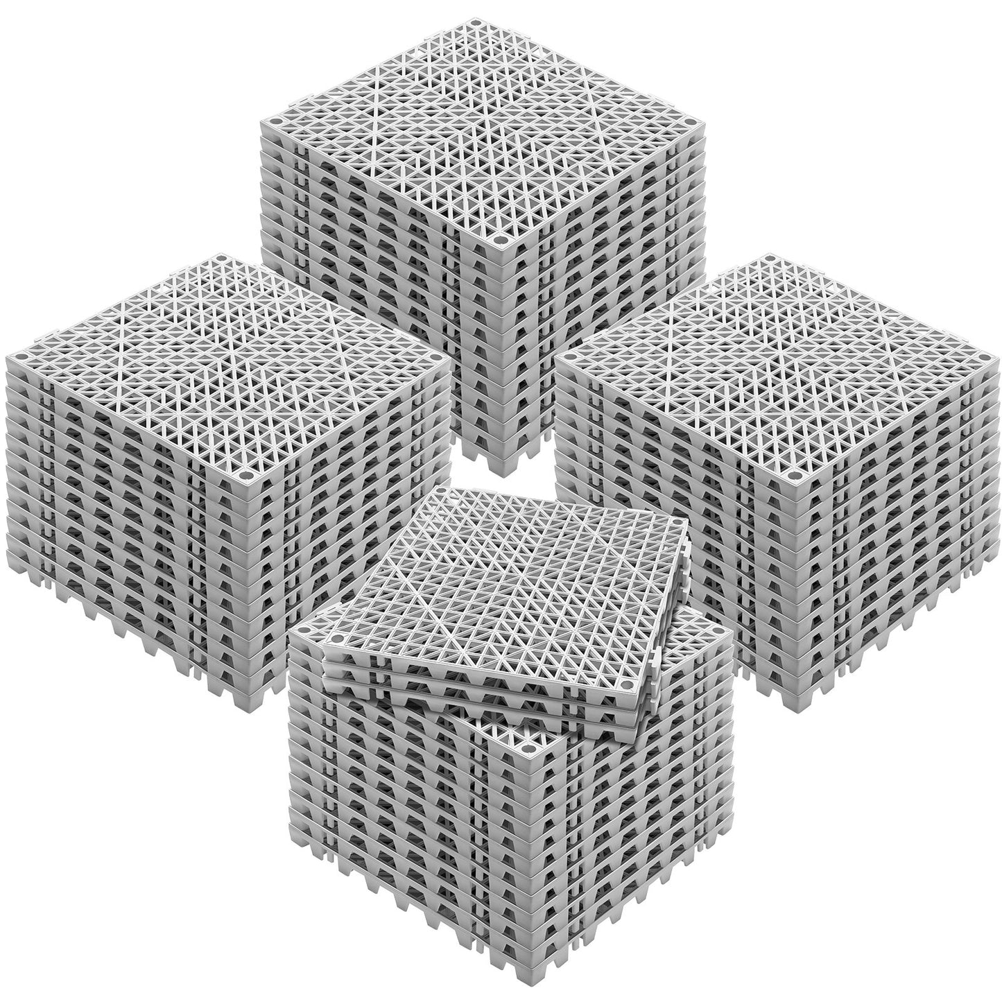Modular Interlocking Cushion, 55 Pack 30 x 30 cm Splicing Drainage Mats, Soft PVC Interlocking Drainage Floor Tiles, Non-Slip Drainage Holes for Restroom, Bathroom, Kitchen, Pool, Wet Area, Gray - Image 9