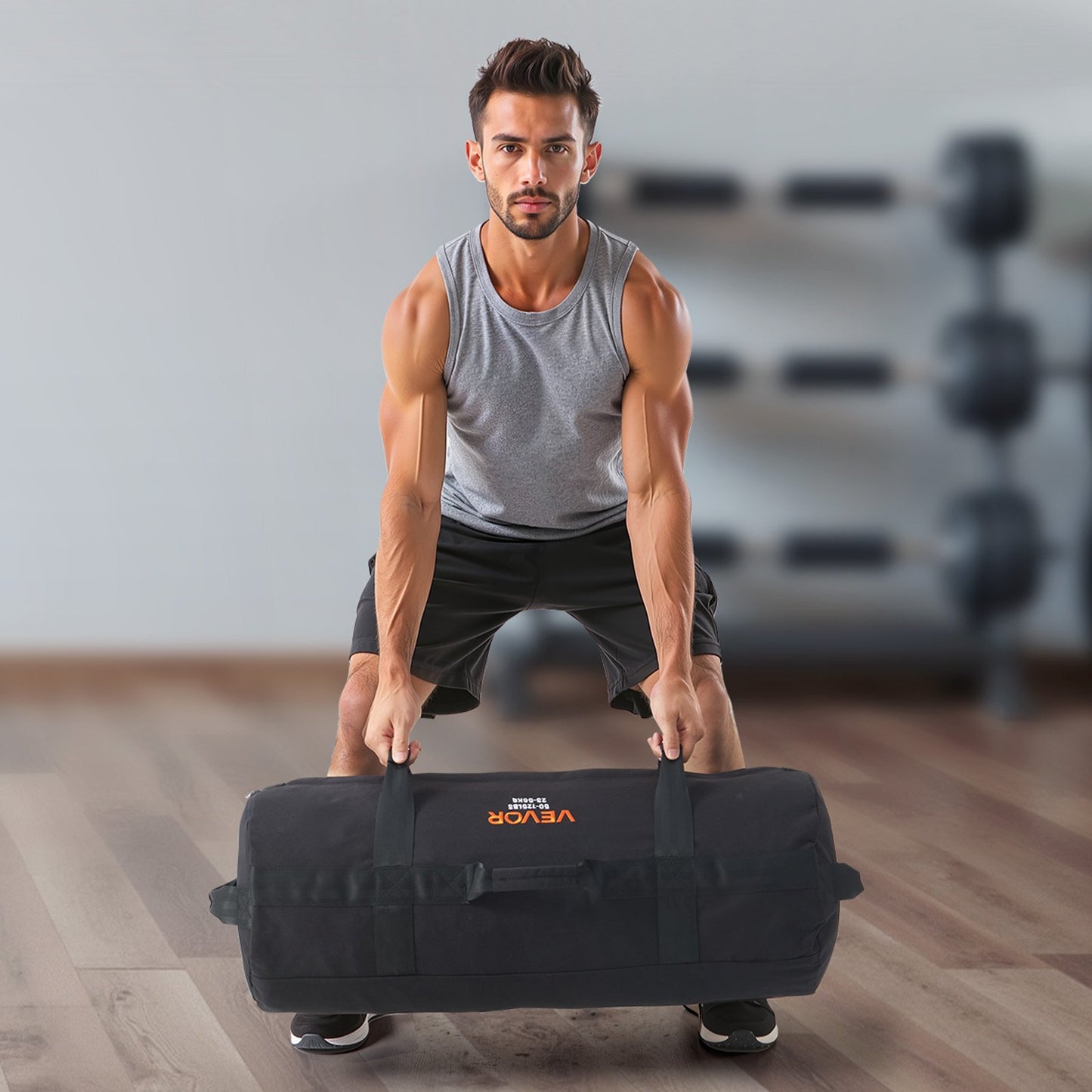 Workout Sandbag, Heavy Duty Workout Power Bags with Handles, 23-56 kg Adjustable Slam Bag for Fitness Strength Weight Training Cross-Training, Home Gym Exercise, Black (Unfilled) - Image 8
