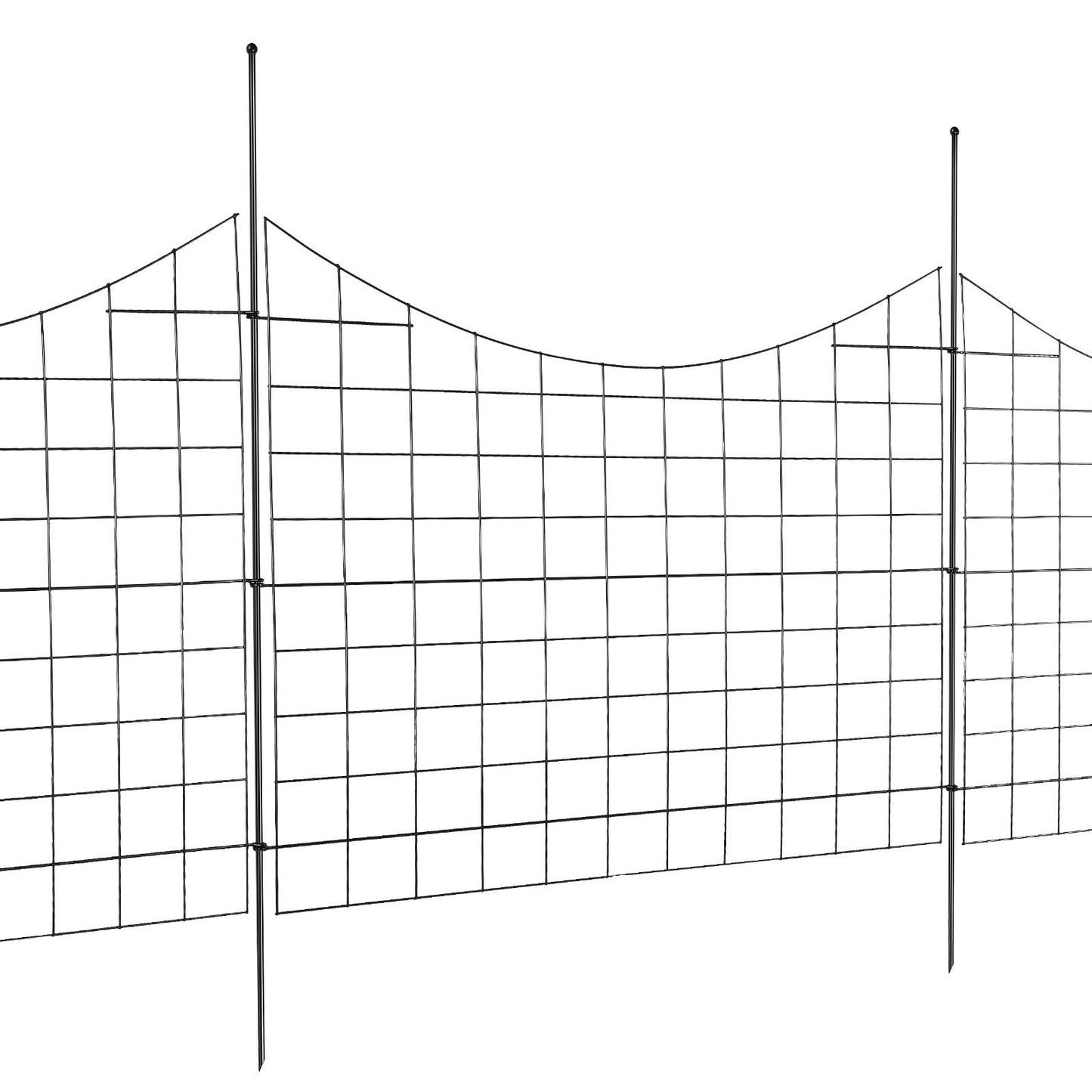 Garden Fence, 75×93 cm Animal Barrier Fence, Underground Decorative Garden Fencing with 6.38 cm Spike Spacing, Metal Dog Fence for the Yard and Outdoor Patio, 5 Pack - Image 9