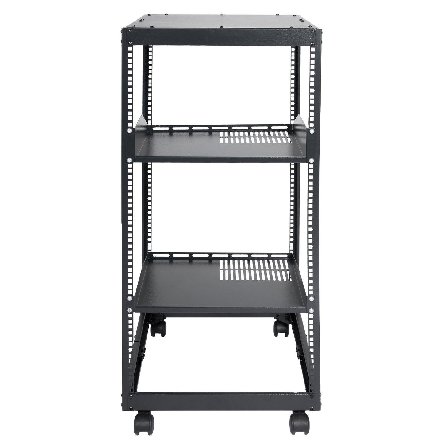 20U Open Frame Server Rack, 15''-40'' Adjustable Depth, Free Standing or Wall Mount Network Server Rack, 4 Post AV Rack with Casters, Holds All Your Networking IT Equipment AV Gear Router Modem - Image 9