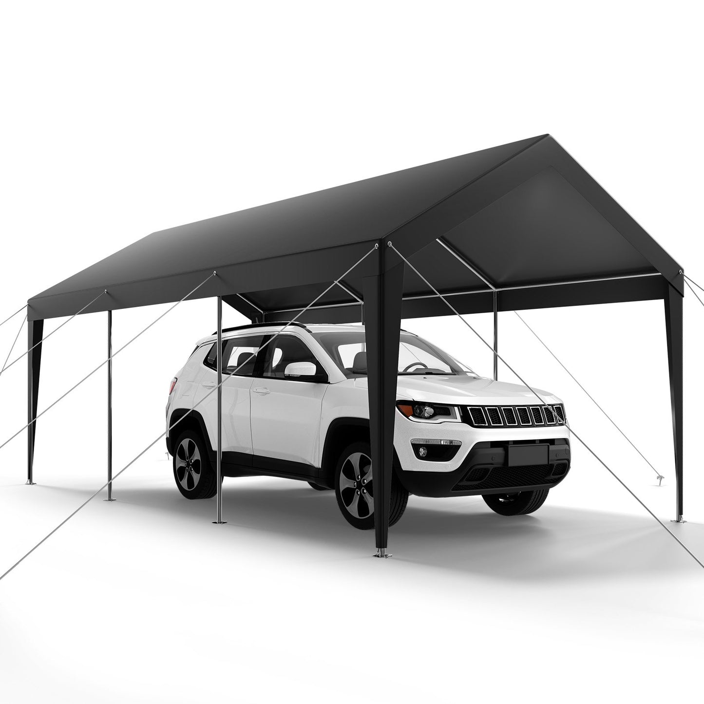 Carport Car Canopy 10 x 20 FT Heavy Duty Portable Car Shelter Tent Grey - Image 9