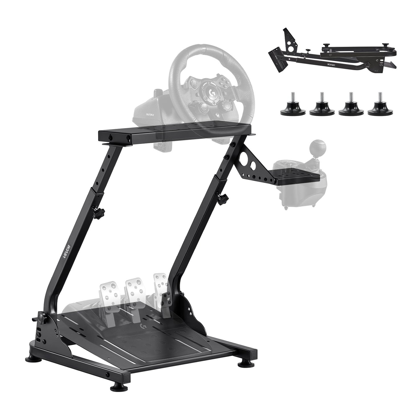 Racing Wheel Stand, Adjustable & Foldable Simulator Stand for Logitech G29 G27 G920 G923, Thrustmaster T300RS T300GT T248 TS-PC TSXW Gaming Cockpit,Pedals Simulator NOT Included - Image 9
