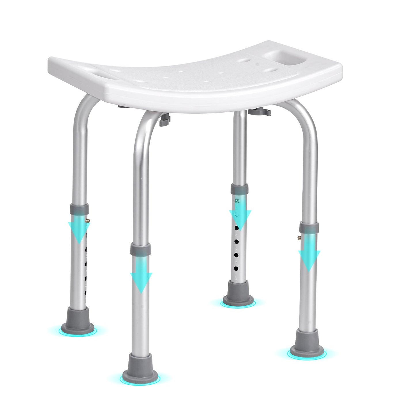 Shower Chair, Adjustable Height Shower Stool with Built-in Handles, Shower Seat for Inside Shower or Tub, Non-Slip Bench Bathtub Stool Seat for Elderly Disabled Handicap, 158.8 kg Capacity - Image 9