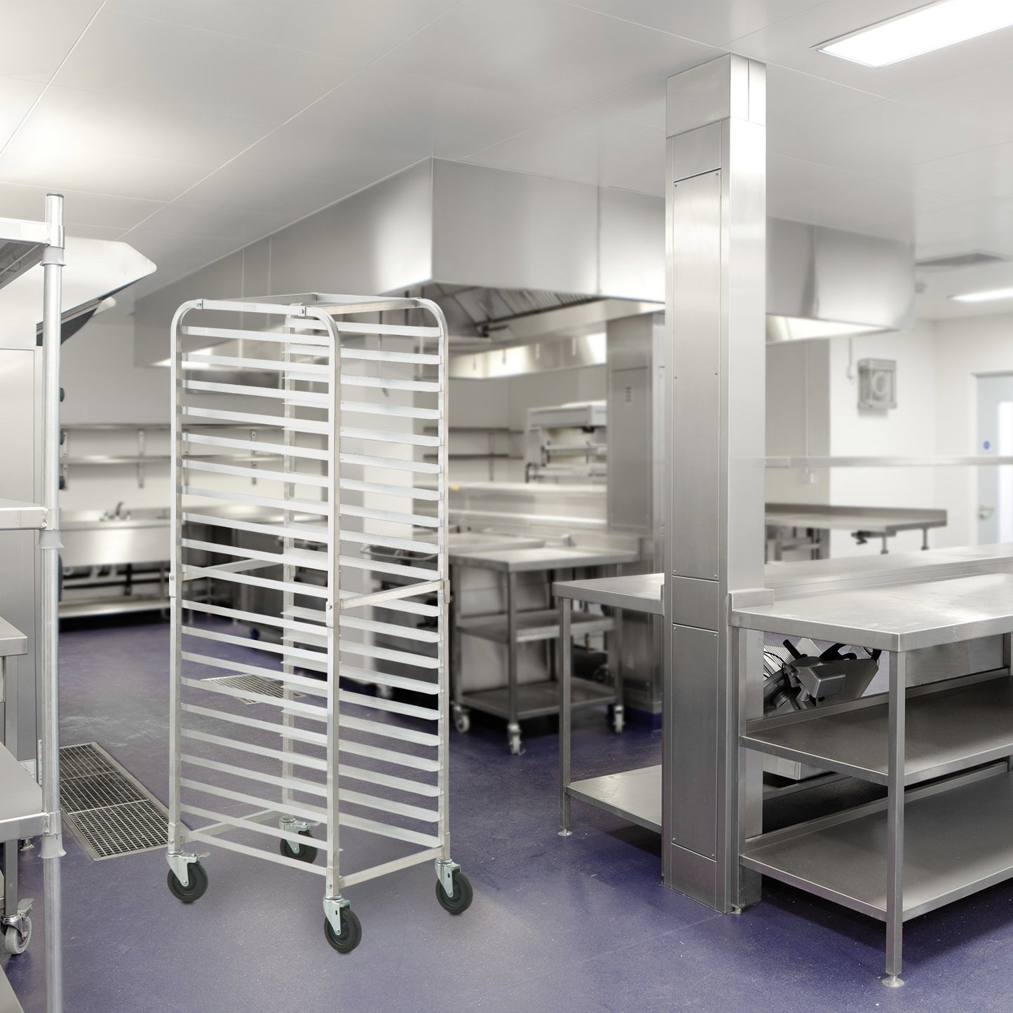 Bun Pan Rack, 20-Tier Commercial Bakery Racks with Brake Wheels, Aluminum Racking Trolley Storage for Half & Full Sheet, Speed Rack For Kitchen Home, Bread Baking Equipment, 660x517x1767 mm - Image 8