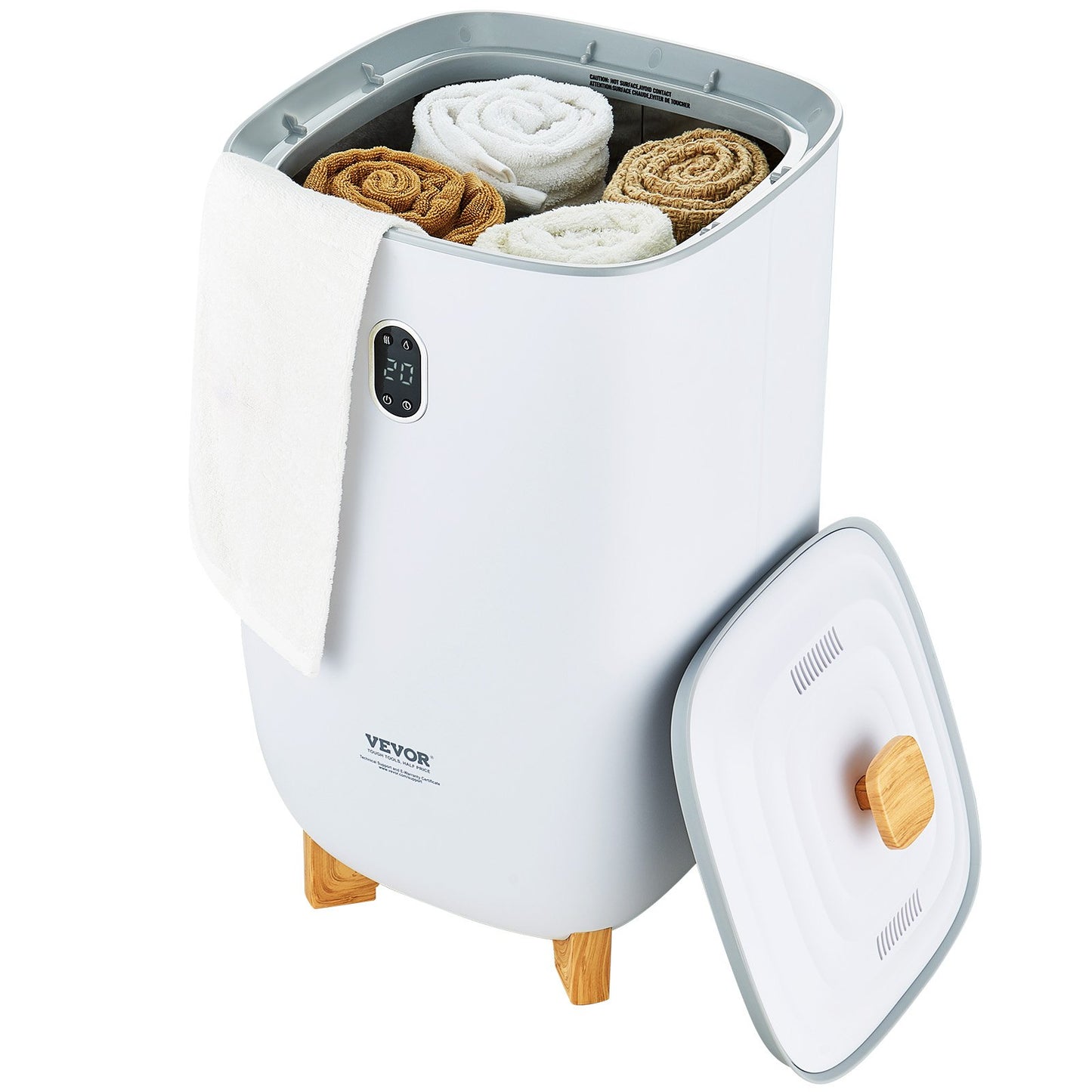 35L Large Towel Warmer Bucket with LED Screen Drying Fuction & Timer White - Image 9