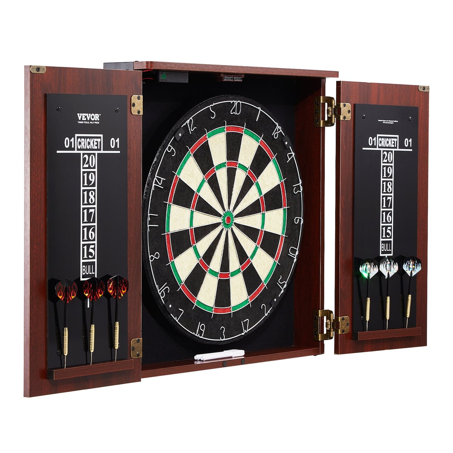 Dartboard and Cabinet Set Official Size Complete Accessory Steel Tip Dart - Image 9