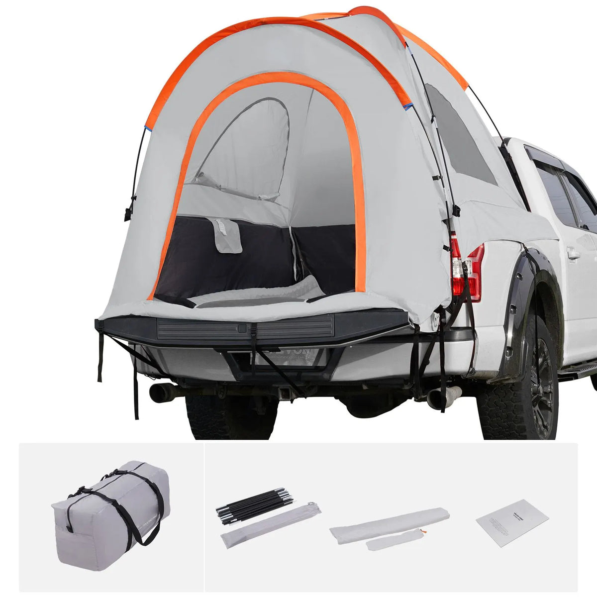 Truck Bed Tent, 5.5'-6' Pickup Truck Tent with Rain Layer and Carry Bag, Waterproof PU2000mm Double Layer Truck Tent for Camping, Accommodate 2-3 Person, for Camping Traveling Outdoor Activities - Image 9