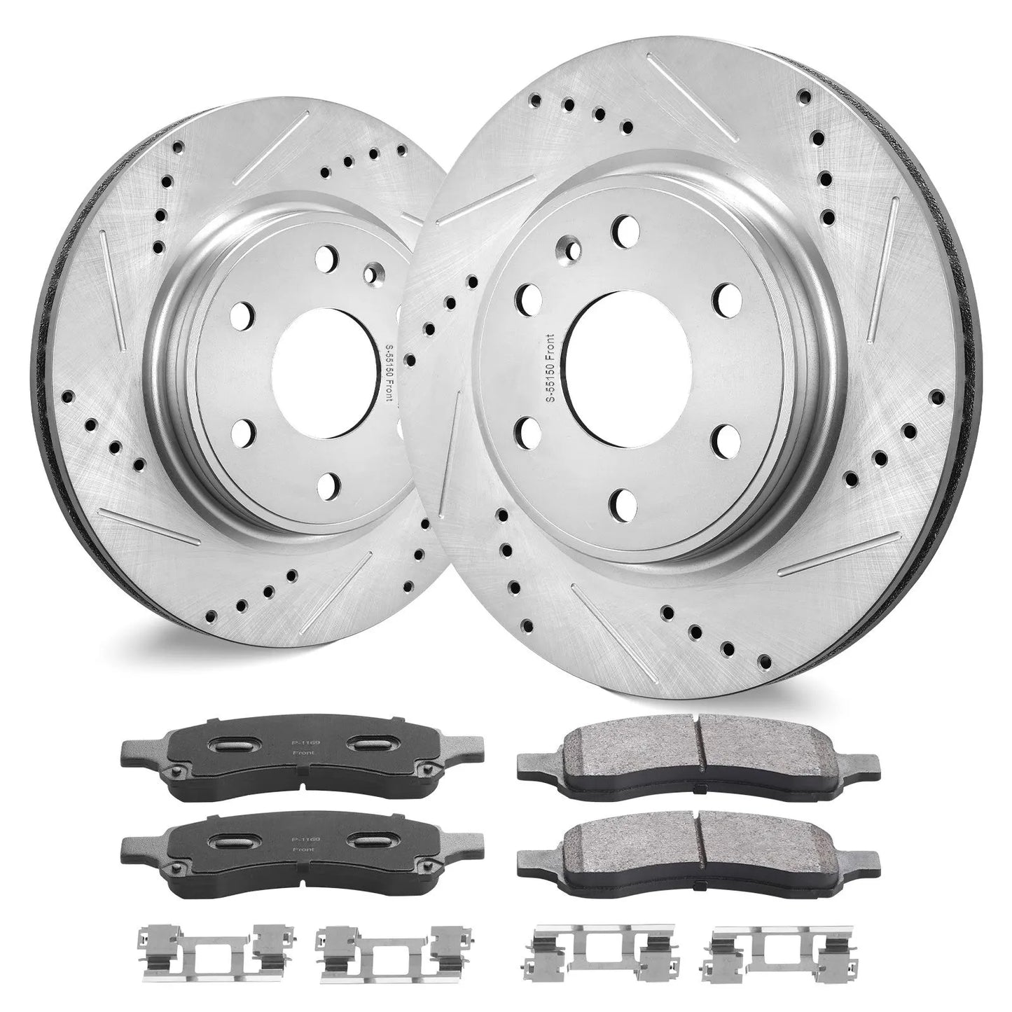 Drilled Slotted Front Brake Rotors Pads Kit for Chevy Traverse GMC Acadia - Image 9
