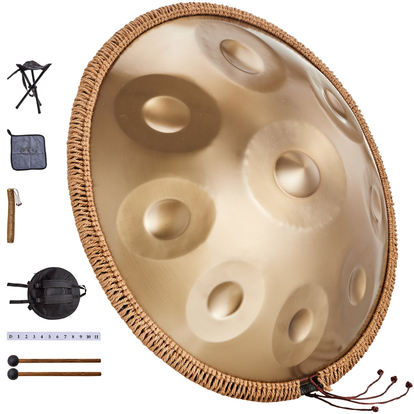 Handpan Drum 22 in 9 Notes D Minor Steel Hand Drum with Mallets for Adult - Image 9