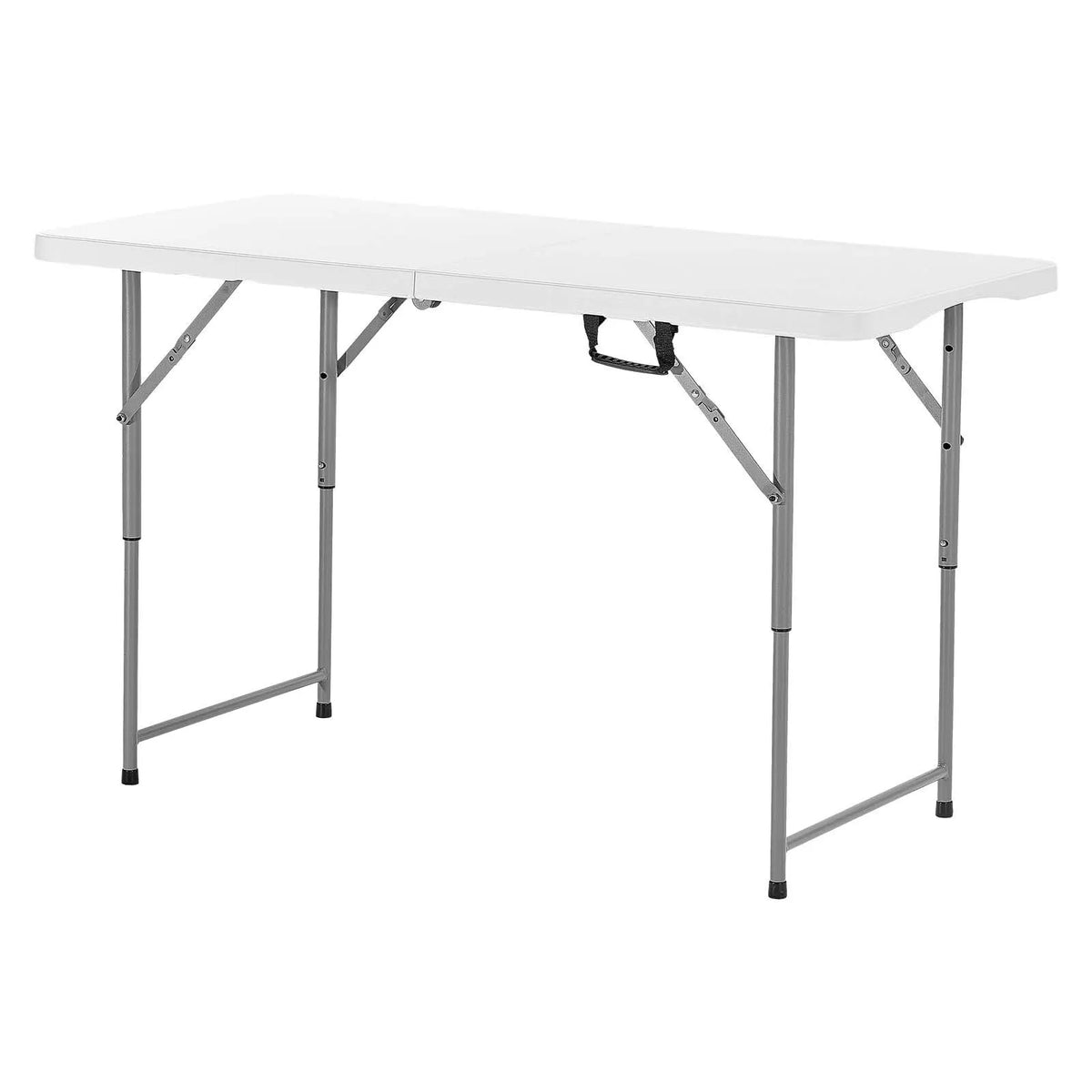 Folding Table, 4 Ft Heavy Duty Portable Fold-in-Half Utility Table, Indoor Outdoor Plastic Rectangle Table with Adjustable Height and Built in Handle, for Party, Dining, Picnic, Camping, White - Image 9