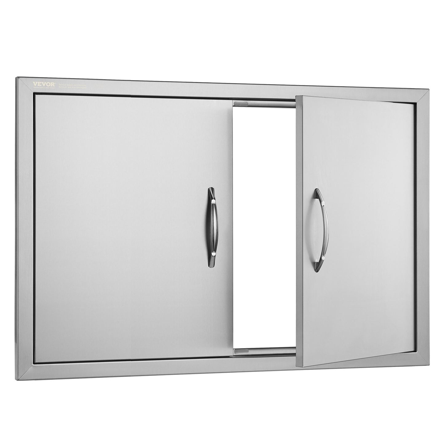BBQ Access Door, 838x558 mm Double Outdoor Kitchen Door, Stainless Steel Flush Mount Door, Wall Vertical Door with Handles, for BBQ Island, Grilling Station, Outside Cabinet - Image 9