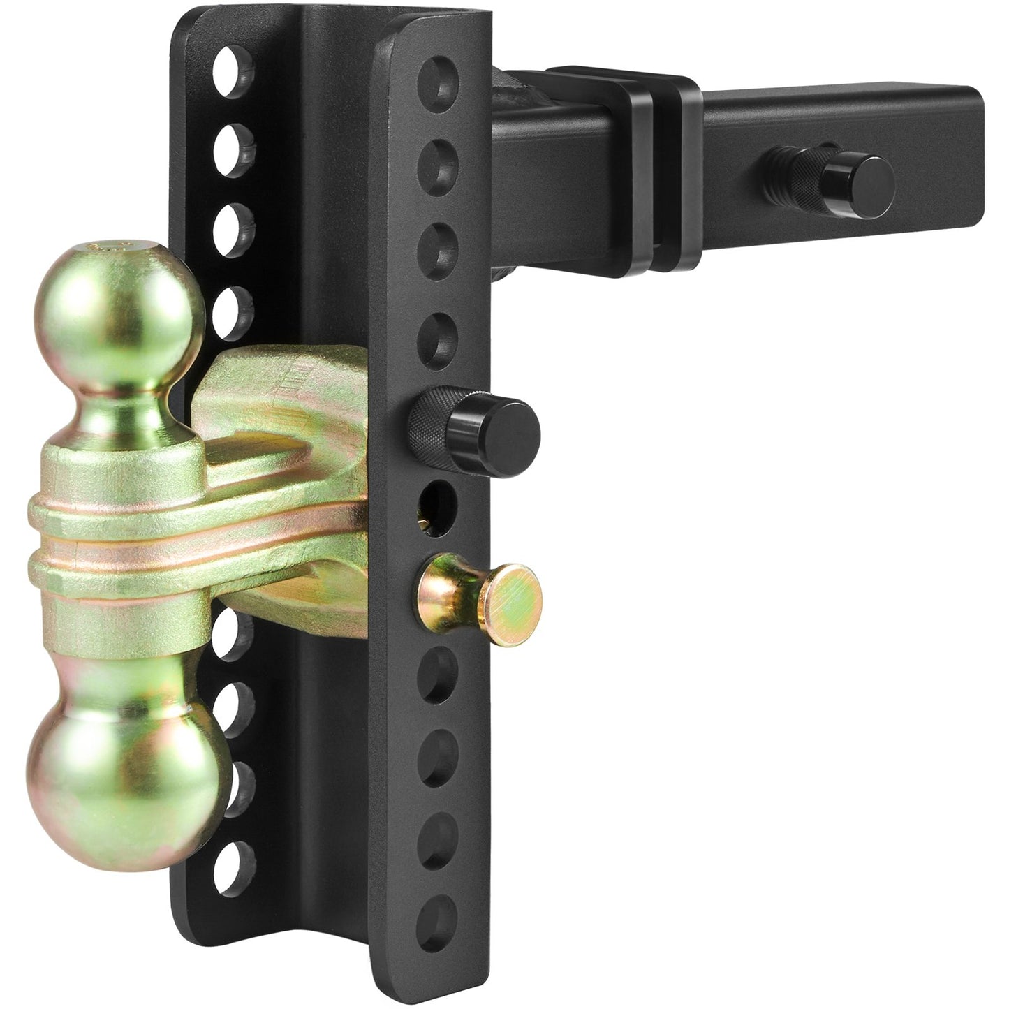 Adjustable Trailer Hitch, 203.2 mm Drop & 165.1 mm Rise Hitch Ball Mount with 50.8 mm Receiver, Solid Tube, 6350 kg GTW, 50.8 m and 58.7 mm 45# Steel Tow Balls with Key Lock for Truck Towing - Image 9