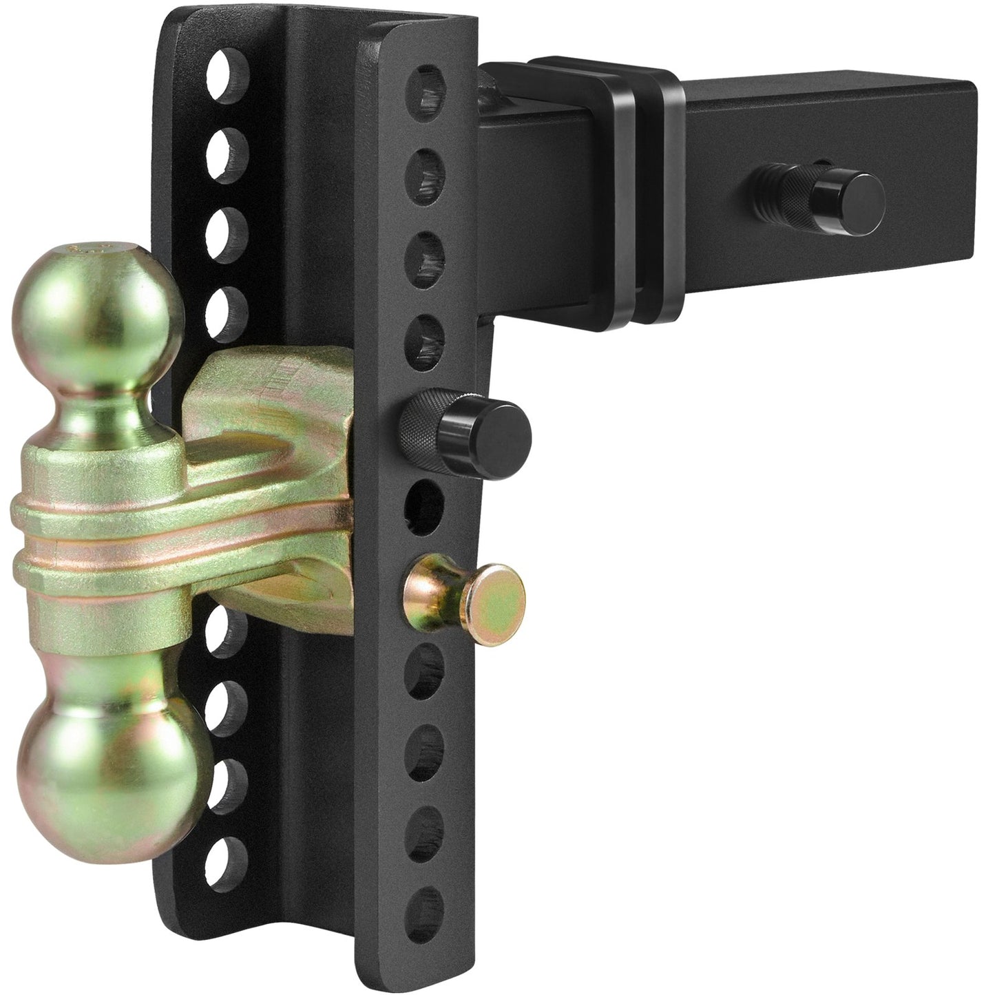 Adjustable Trailer Hitch, 203.2 mm Drop & 165.1 mm Rise Hitch Ball Mount with 63.5 mm Receiver, Solid Tube, 6577 kg GTW, 50.8 mm & 58.7 mm 45# Steel Tow Balls with Key Lock for Truck Towing - Image 9