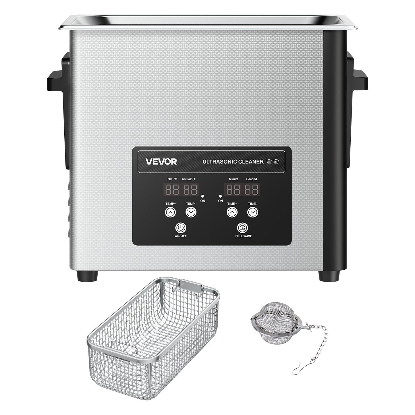 6L Ultrasonic Cleaner, Professional Ultrasonic Cleaner Machine with Cleaning Basket & Digital Display, 120W Stainless Steel 40kHz Cleaning Machine for Watches, Razors, Jewelry, Coins and More - Image 9