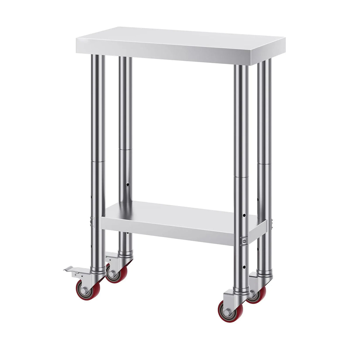 Stainless Steel Work Table with Wheels 24 x 12 x 32 Inch Prep Table with 4 Casters Heavy Duty Work Table for Commercial Kitchen Restaurant Business - Image 9