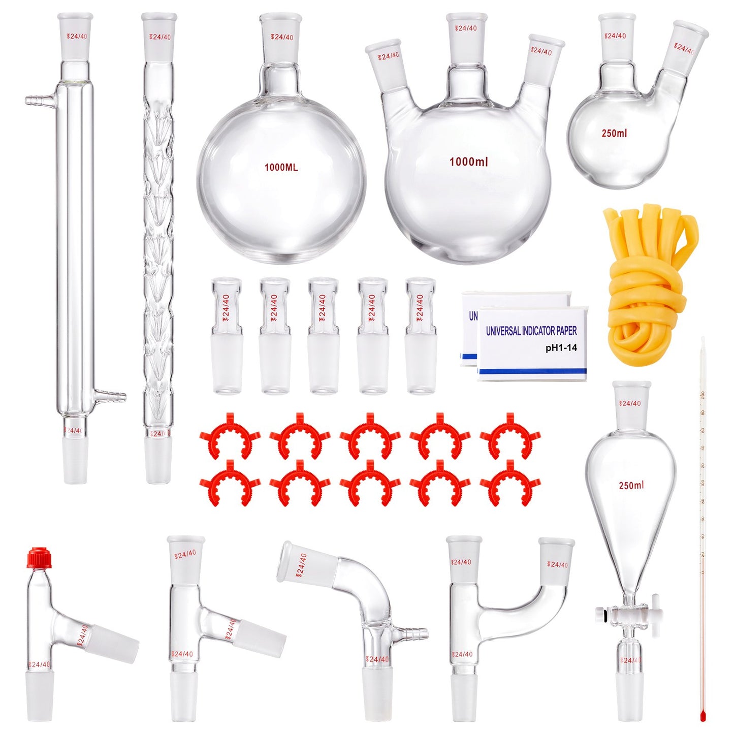 Lab Glassware Distillation Kit 1000ml 3.3 Boro 29 pcs Glassware Equipment - Image 9