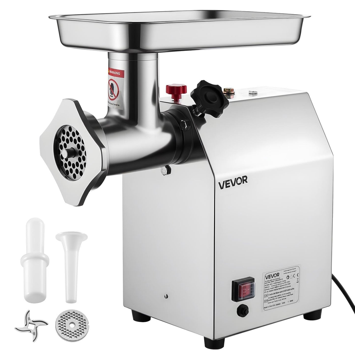 Commercial Electric Meat Grinder 9.2 Lbs/Min Sausage Stuffer Maker Kitchen - Image 9