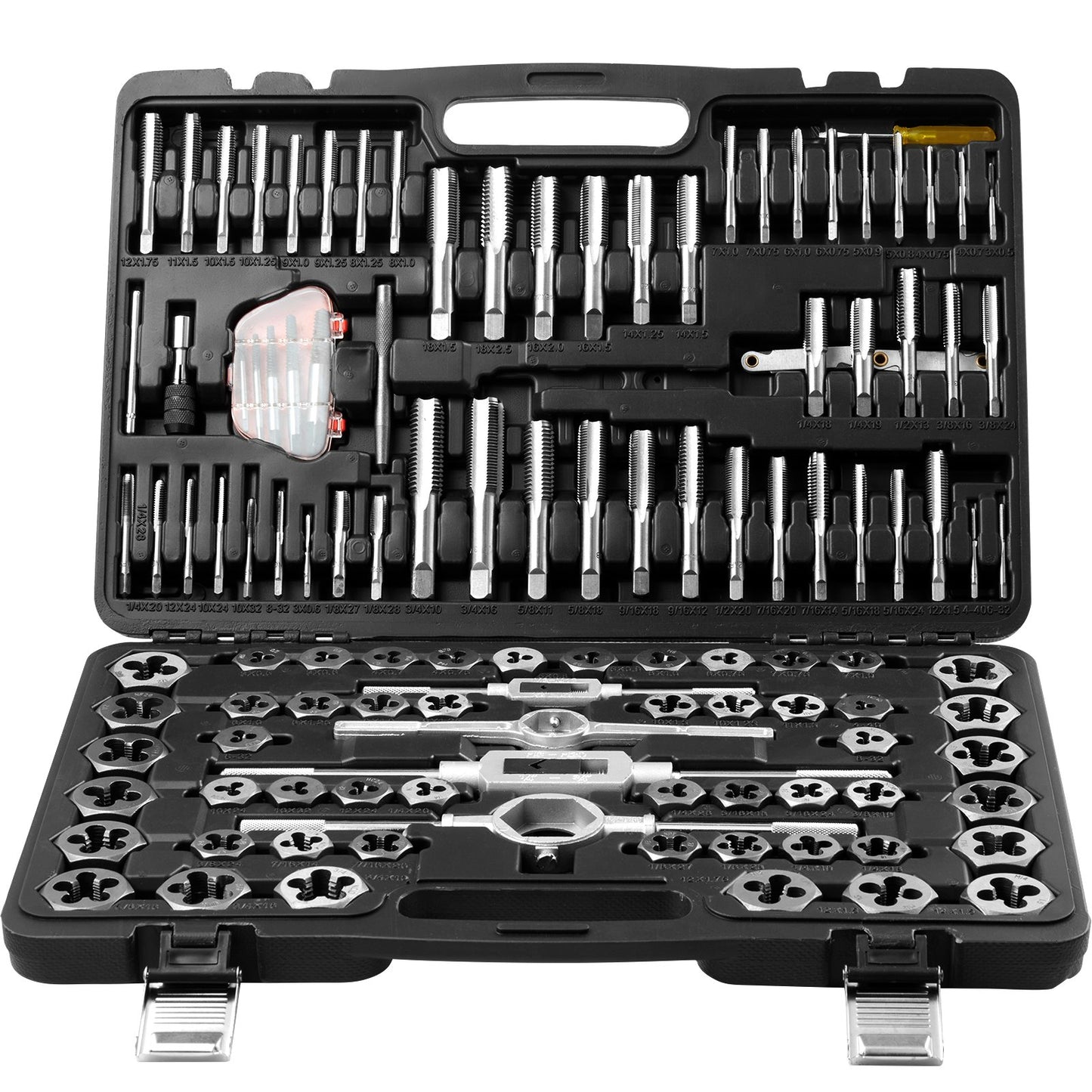Tap and Die Set, 116-Piece Include Metric and SAE Size, Bearing Steel Taps and Dies, Essential Threading Tool for Cutting External Internal Threads, with Complete Accessories and Storage Case - Image 9