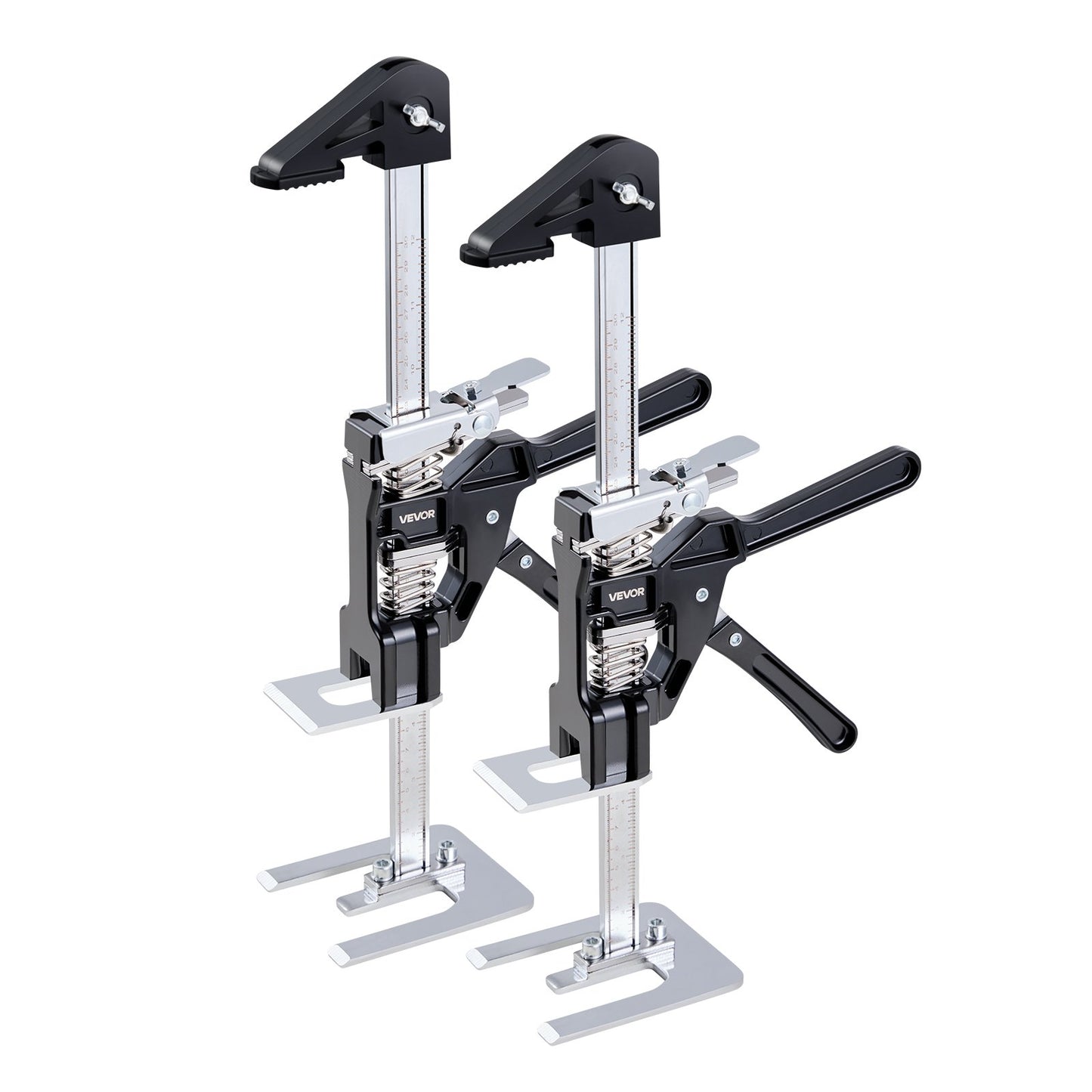 Labor Saving Arm Jack, 2 PCS 200 kg Bearing Capacity, Lifting up to 235 mm, Metal Hand Lifting Jack Tool with Magnetic Level, 2 Adjustment Modes, for Door, Window, Furniture, Woodworking, Black - Image 9