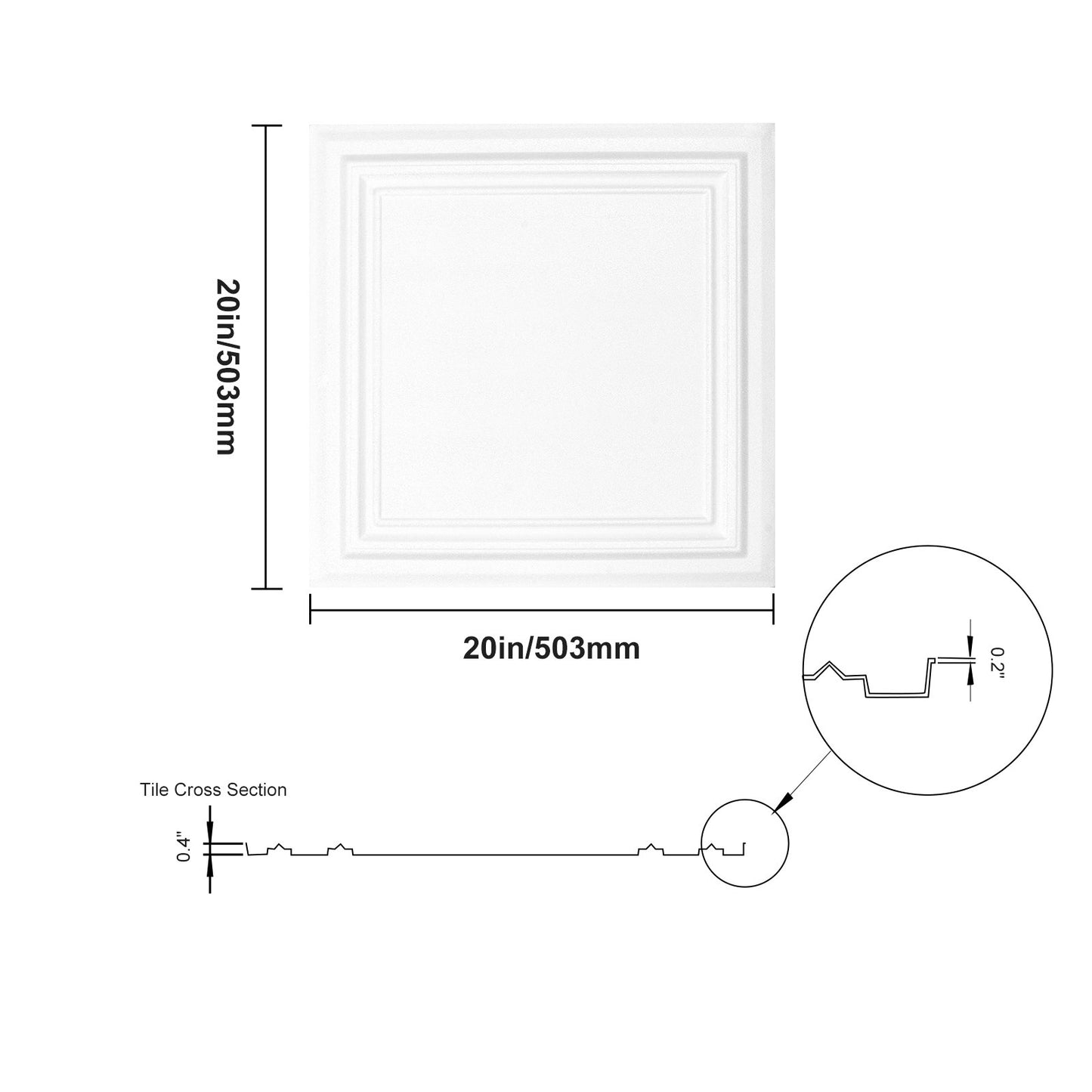Ceiling Tiles 48-Pack 20 x 20 in Polystyrene Easy Installation Glue-up - Image 9