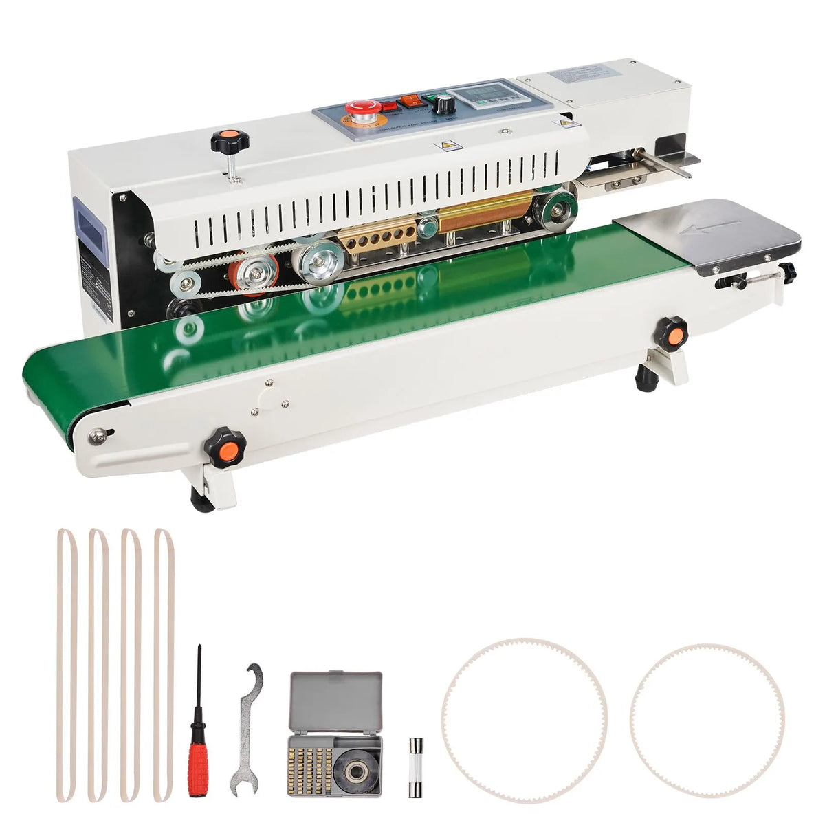 Continuous Bag Band Sealing Machine, 6-12 mm Seal Width, Horizontal Band Sealer Machine with Digital Temperature Control, Bag Sealer for 0.02-0.8 mm Plastic Bags Films with Inflation Function - Image 9