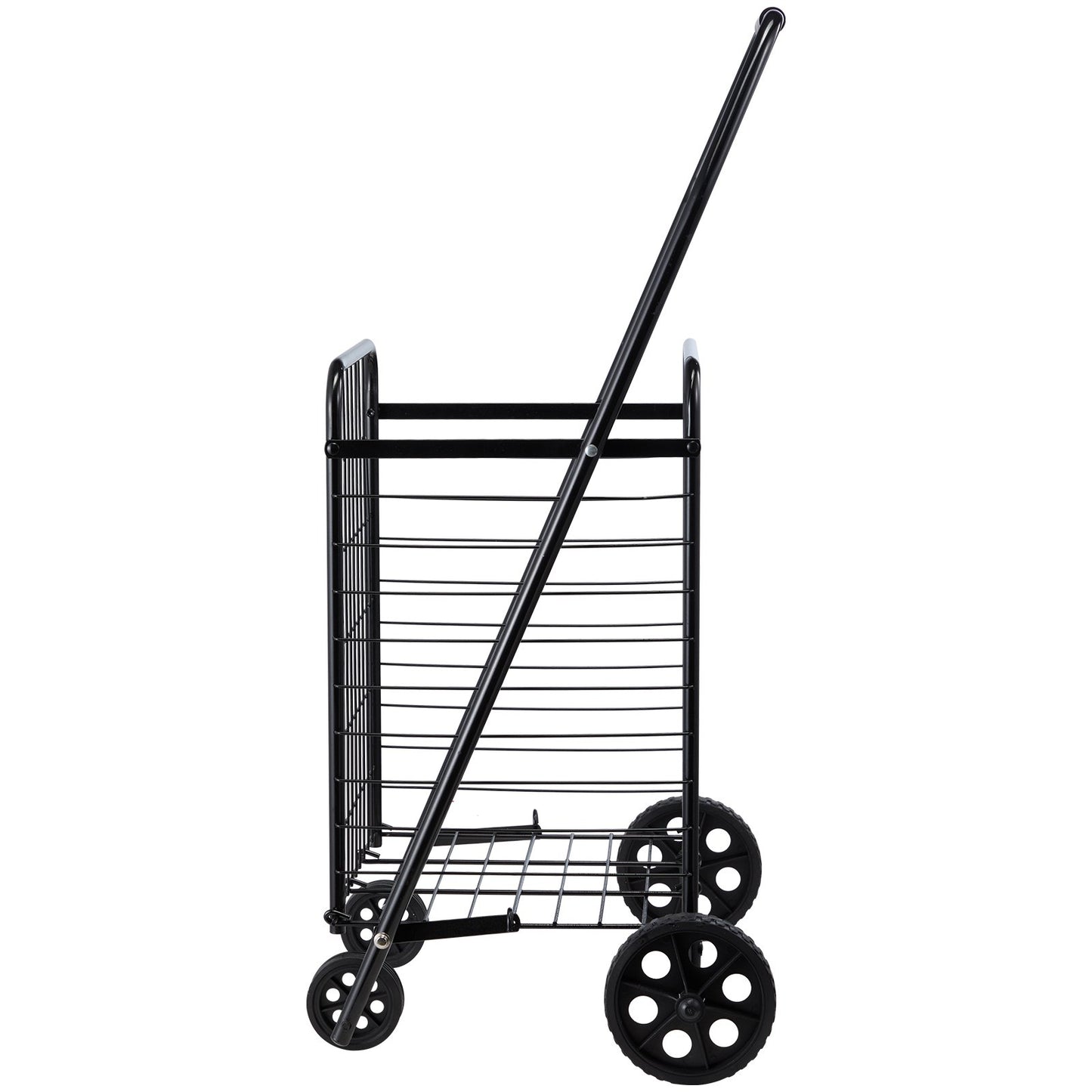 Shopping Cart, Folding Grocery Utility Cart with Swivel Wheels, 40.8 kg Large Load Capacity, Heavy Duty Rolling Laundry Basket Butler for Laundry, Shopping, Camping, Grocery, Luggage, Black - Image 9
