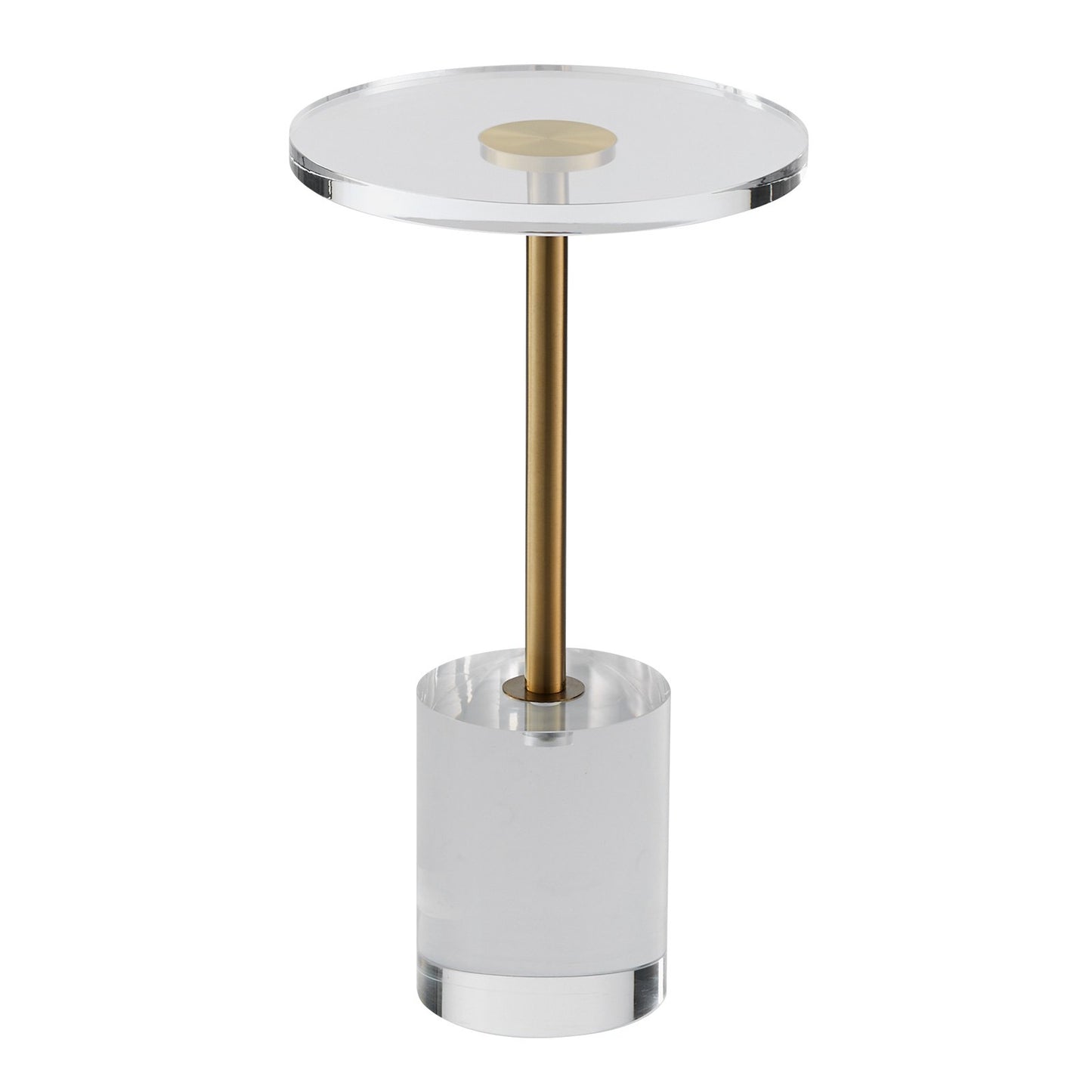 Clear Acrylic End Table, Acrylic Side Table with a Solid Base, 11.9 x 11.9 inch Round Tabletop, 21.4 inch High, for Coffee, Drink, Food, Snack used in Living Room, Bedroom, and Study - Image 9