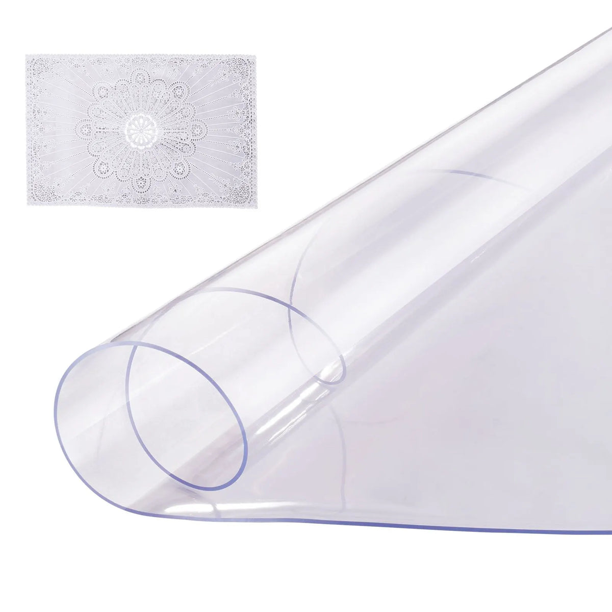 Plastic Table Cover, 48 x 48 Inch 2.0 mm Thick Clear Table Protector, Round PVC Desk Mat, Waterproof & Easy Cleaning Desk Pad Tablecloth, for Office Dresser Dining Room Table Night Stand - Image 9