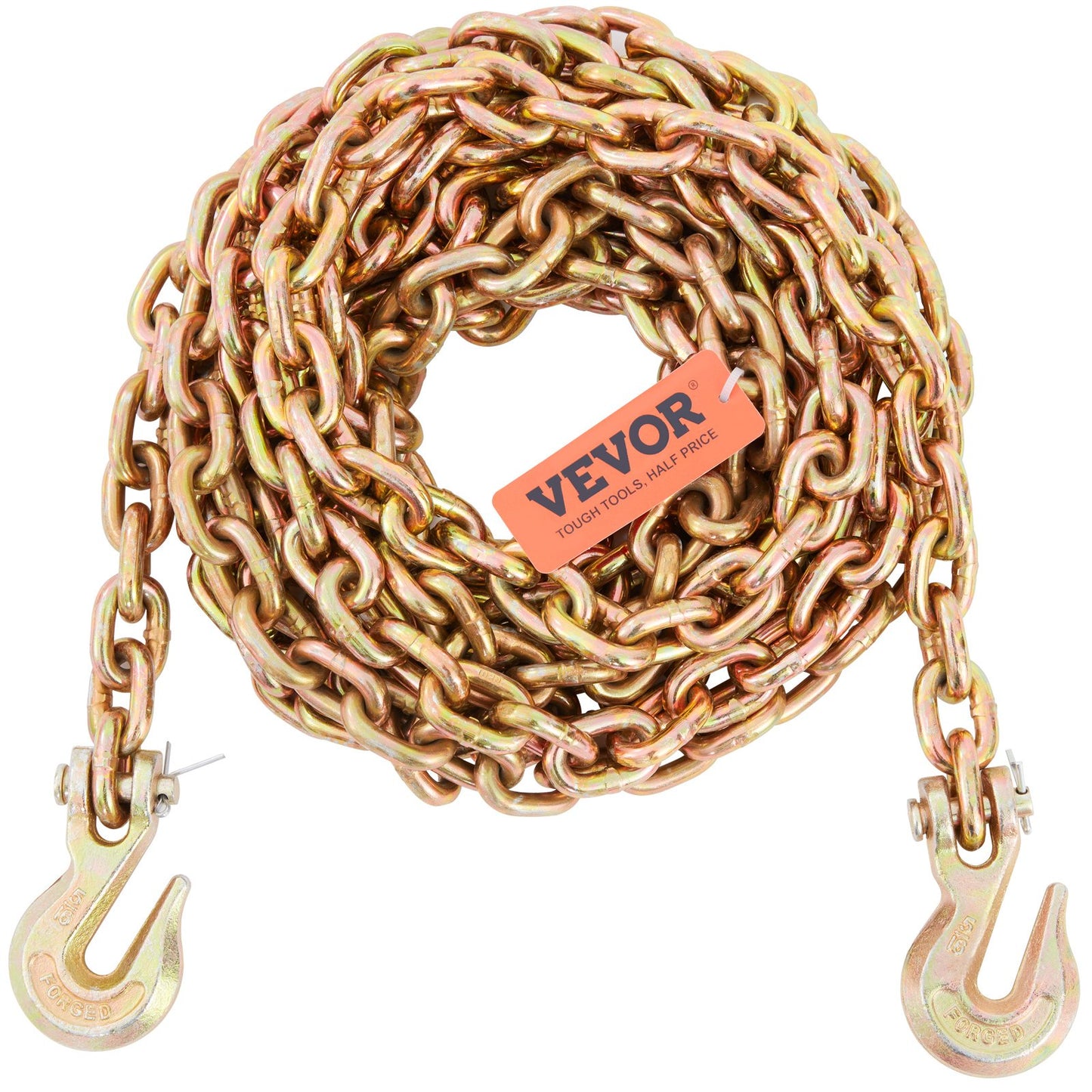 Transport Binder Chain, 2222 kg Working Load Limit, G80 Tow Chain Tie Down with Grab Hooks, DOT Certified, Galvanized Coating Manganese Steel for Dock Factory Construction Site - Image 9