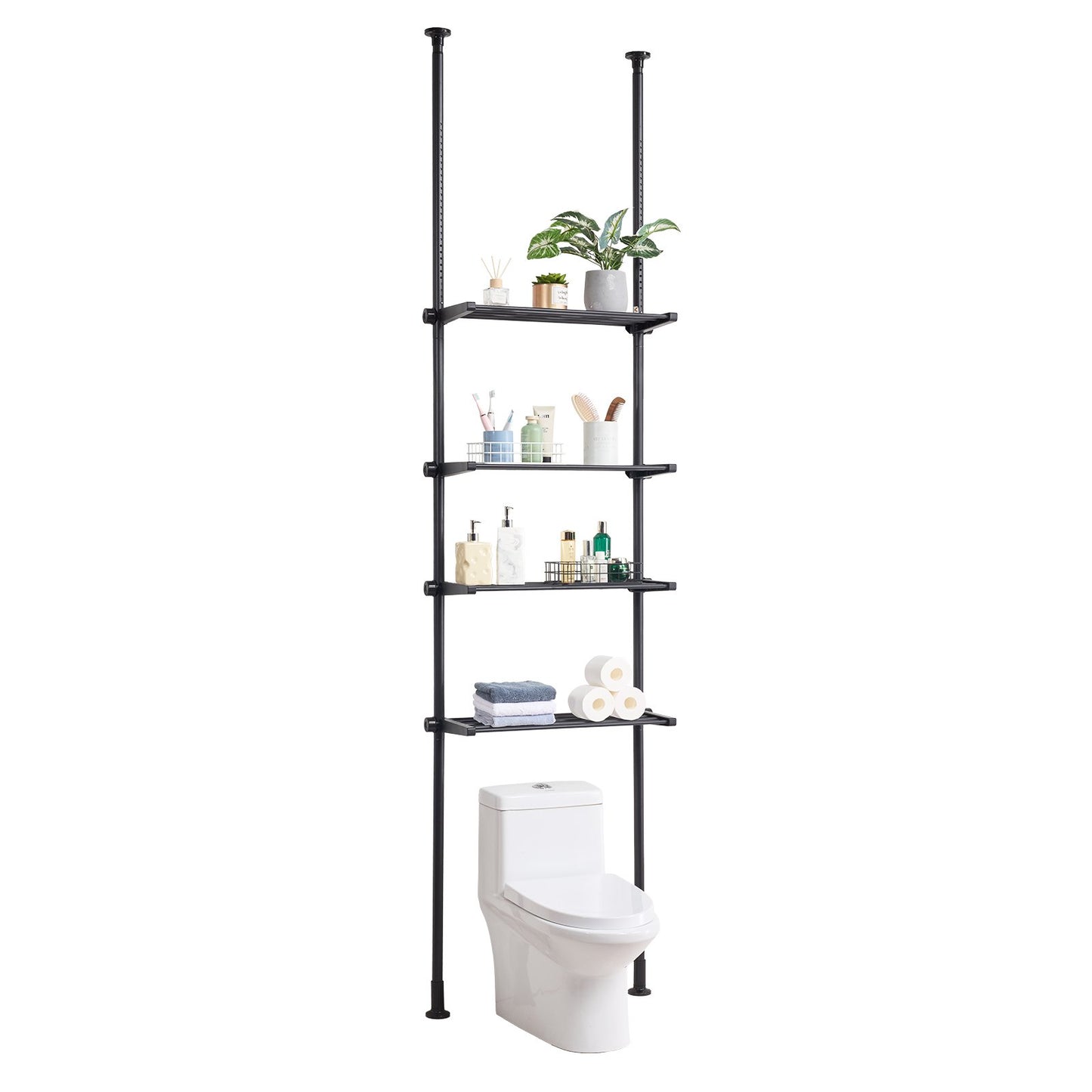 Over the Toilet Storage 4-Tier Bathroom Shelf Rack Space Saver Organizer - Image 9