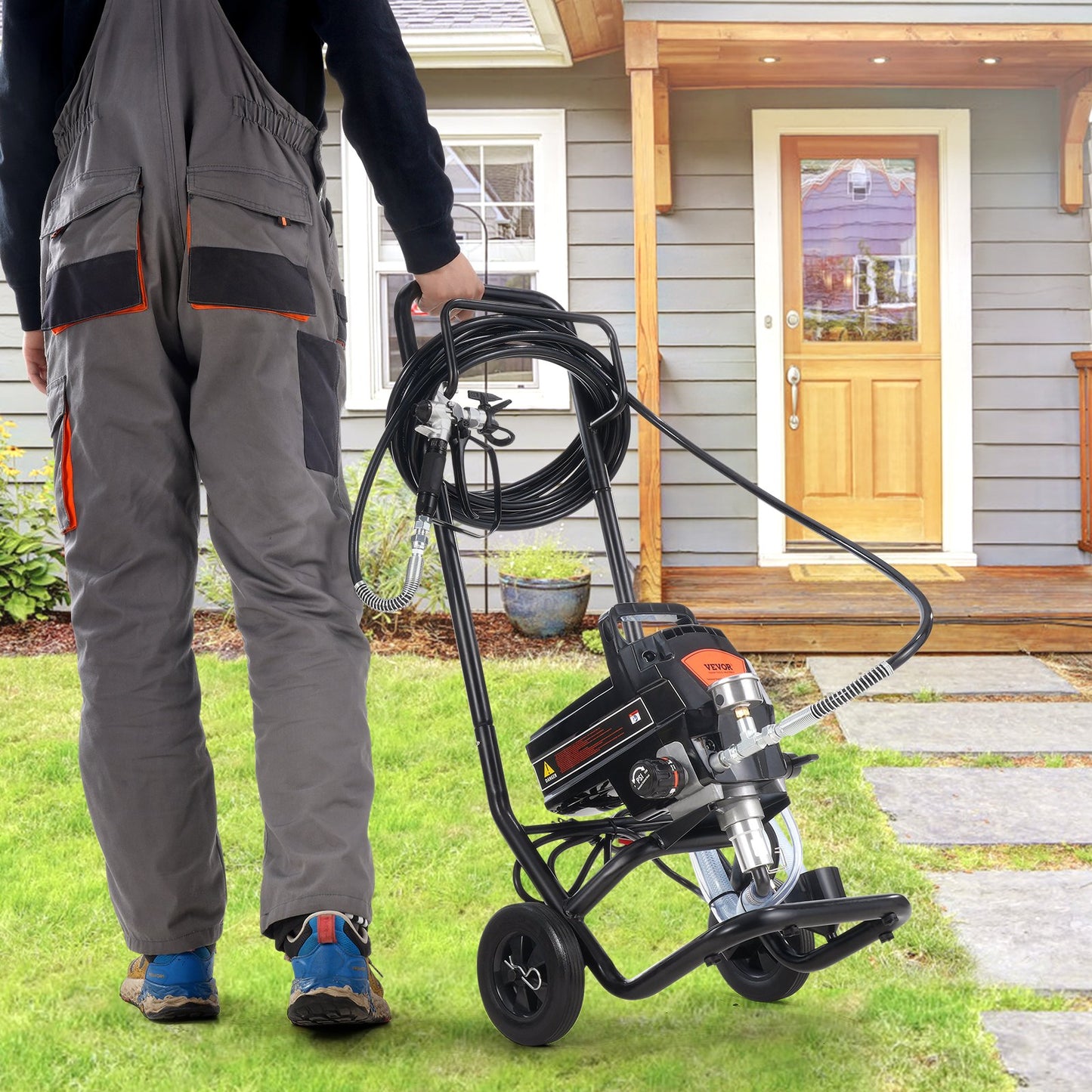 Stand Airless Paint Sprayer, 950W 3000PSI High Efficiency Electric Airless Sprayer With Cart, Fine And Even Painting Effect, Paint Sprayers for Home Interior and Exterior Furniture and Fences - Image 8