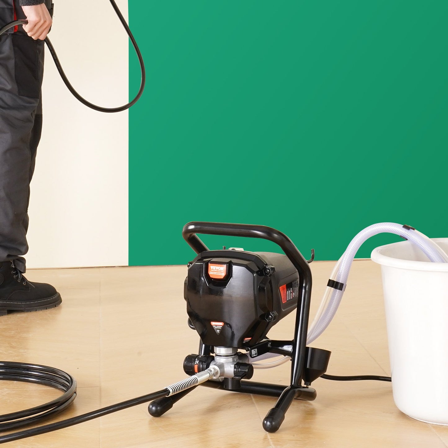 Stand Airless Paint Sprayer, 750W 3000PSI High Efficiency Electric Airless Sprayer, Fine And Even Painting Effect, Handheld Paint Sprayers for Home Interior and Exterior Furniture and Fences - Image 8