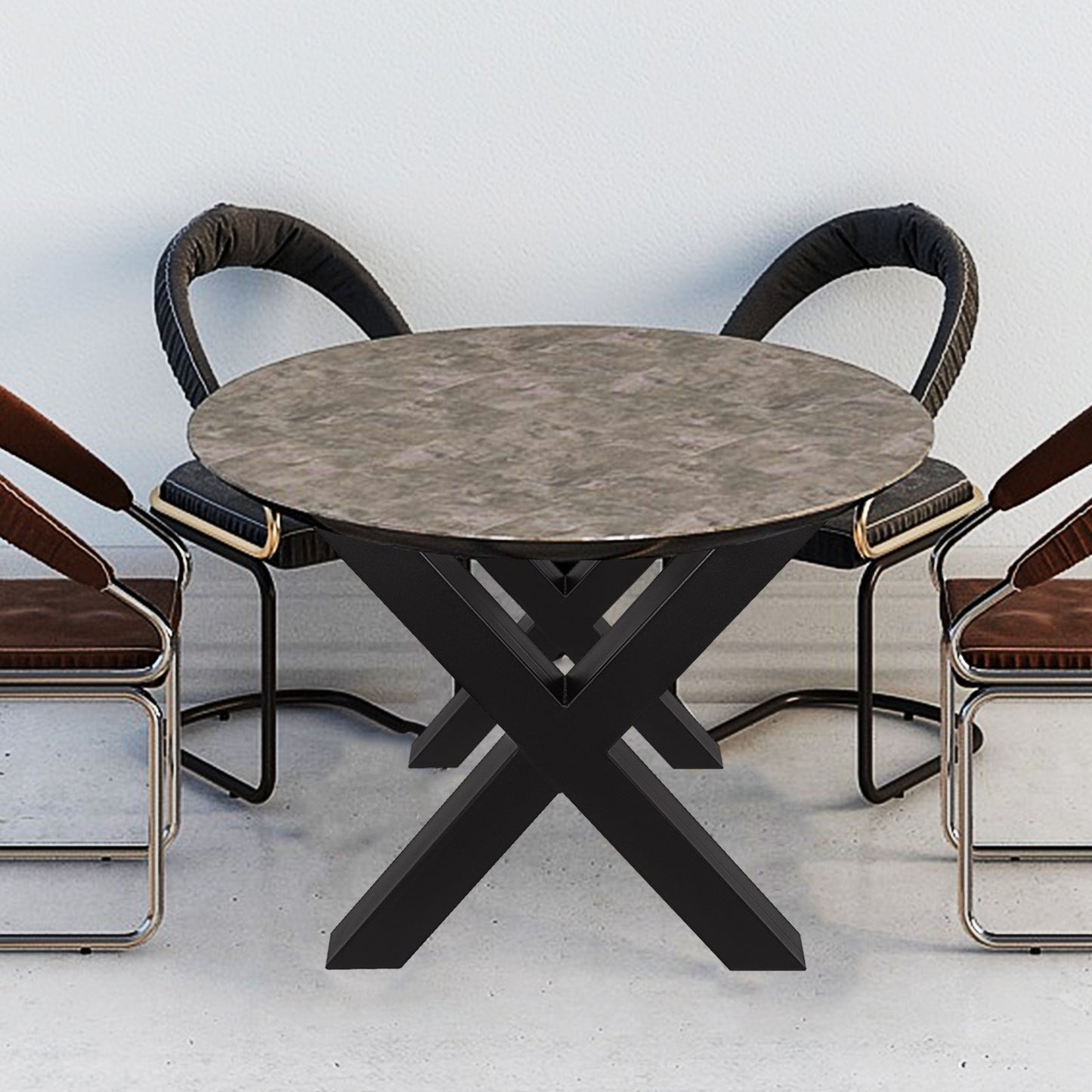 Set of 2 Steel Table Legs, 72cm Height 79cm Wide Dining Table Legs, Heavy Duty 7.9cm Square Box Section X Frame Table Legs,72x79x7.9 cm Black Color Industrial Country Style Metal Dining Leg - Image 8