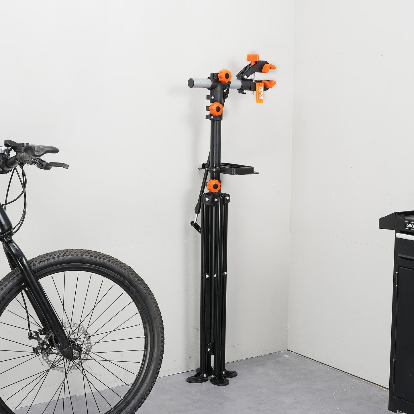 Bike Repair Stand, 80 lbs Heavy-duty Steel Bicycle Repair Stand, Adjustable Height Bike Maintenance Workstand with Magnetic Tool Tray Telescopic Arm, Foldable Bike Work Stand for Home, Shops - Image 8