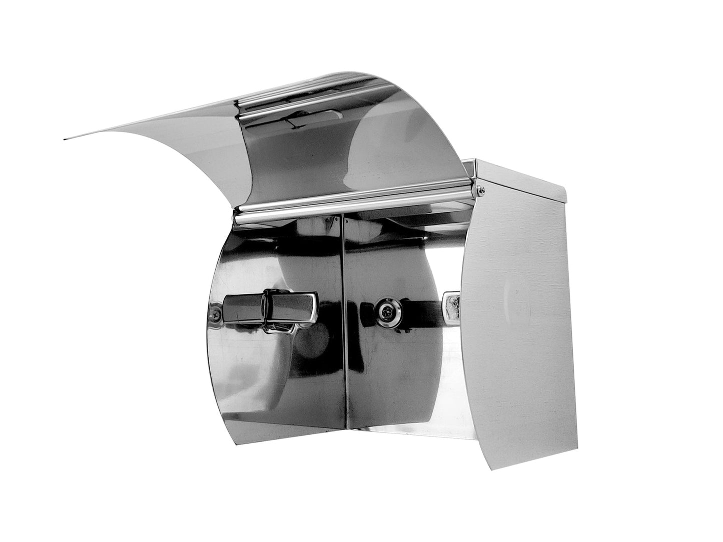 SS Single Toilet Roll Holder with Shelf - Image 3
