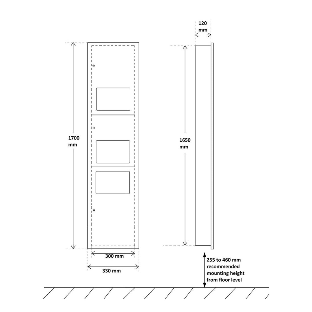 3-in-1 Washroom Recessed Panel - Image 2