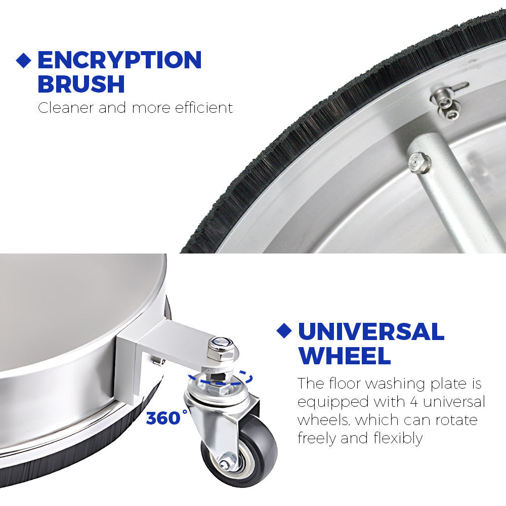 2In1 Surface Cleaner 16.5Inch Undercarriage Washer Pressure Washer Max 4000PSI 1/4 Quick Connector with Universal Wheels and Wands for Car Ground Cleaning - Image 9