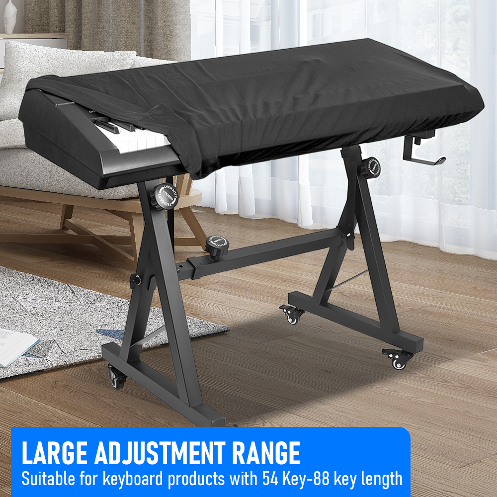 Portable Piano Keyboard Z Stand Heavy-Duty with Wheels Foldable Up to 93CM Heigh - Image 9