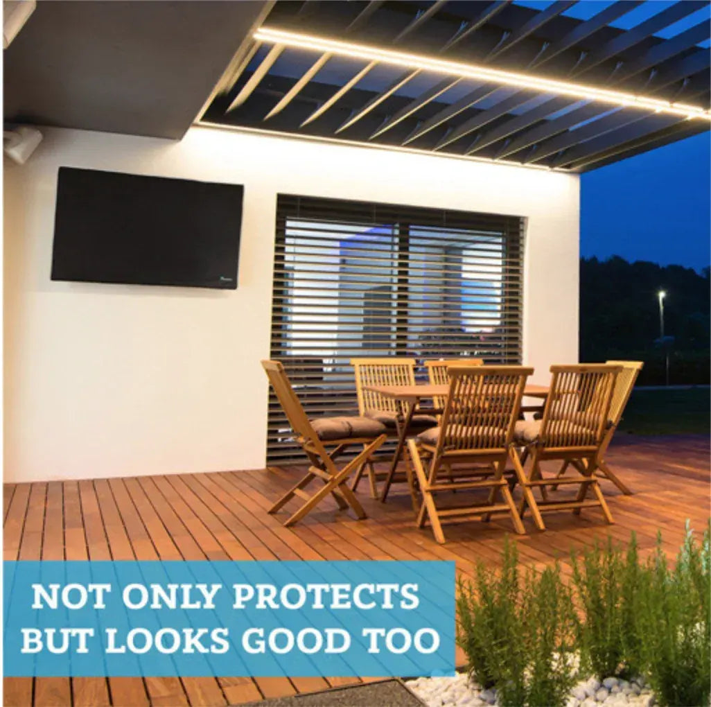 Dust-proof Outdoor TV Cover 55-58 Inch Flat Television Waterproof UV Resistant Protector, Built In Remote Controller Storage Pocket-XL - Image 9