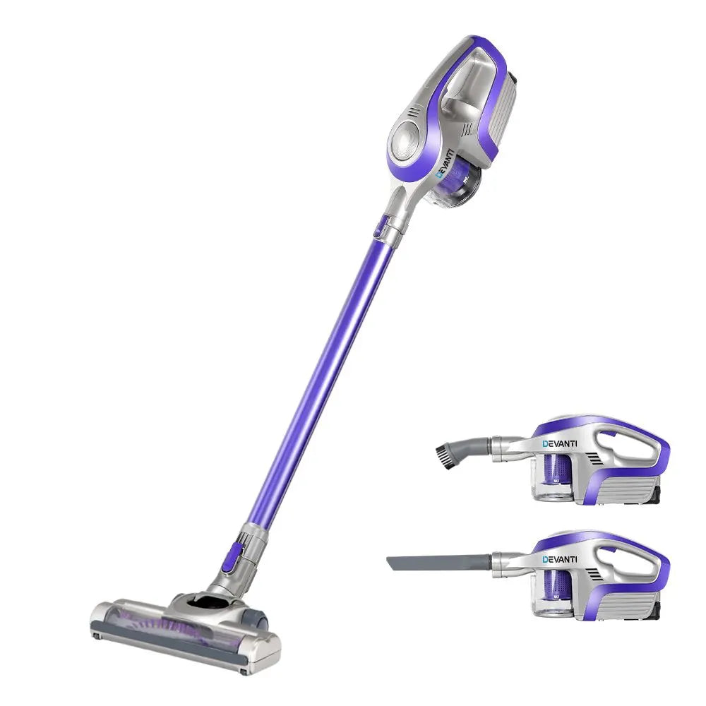 Devanti Stick Vacuum Cleaner Bagless Cordless 150W Purple - Image 8