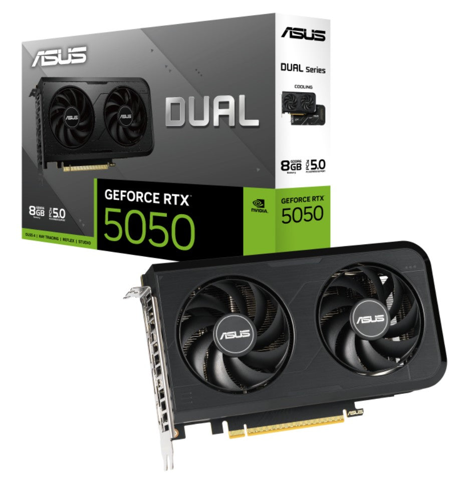 ASUS nVidia GeForce DUAL-RTX5050-8G 8GB GDDR6 2572MHz Boost Clock, RAM 20Gbps, 421AI TOPs, Digita...