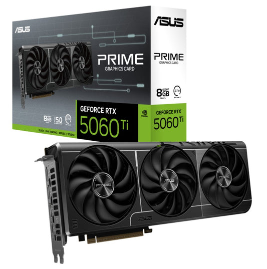 ASUS nVidia GeForce PRIME-RTX5060TI-8G RTX 5060 Ti 8GB GDDR7  2572MHz Boost Clock, RAM 28Gbps, 75...