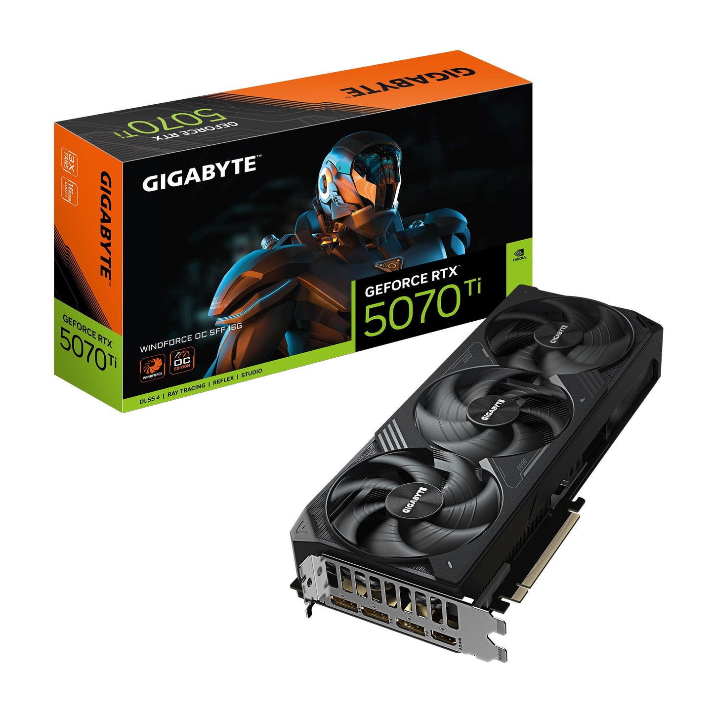 Gigabyte GeForce RTX™ 5070 Ti WINDFORCE OC SFF 16G, 2497 MHz, CUDA 8960, 28 Gbps, GDDR7, 256 bit...