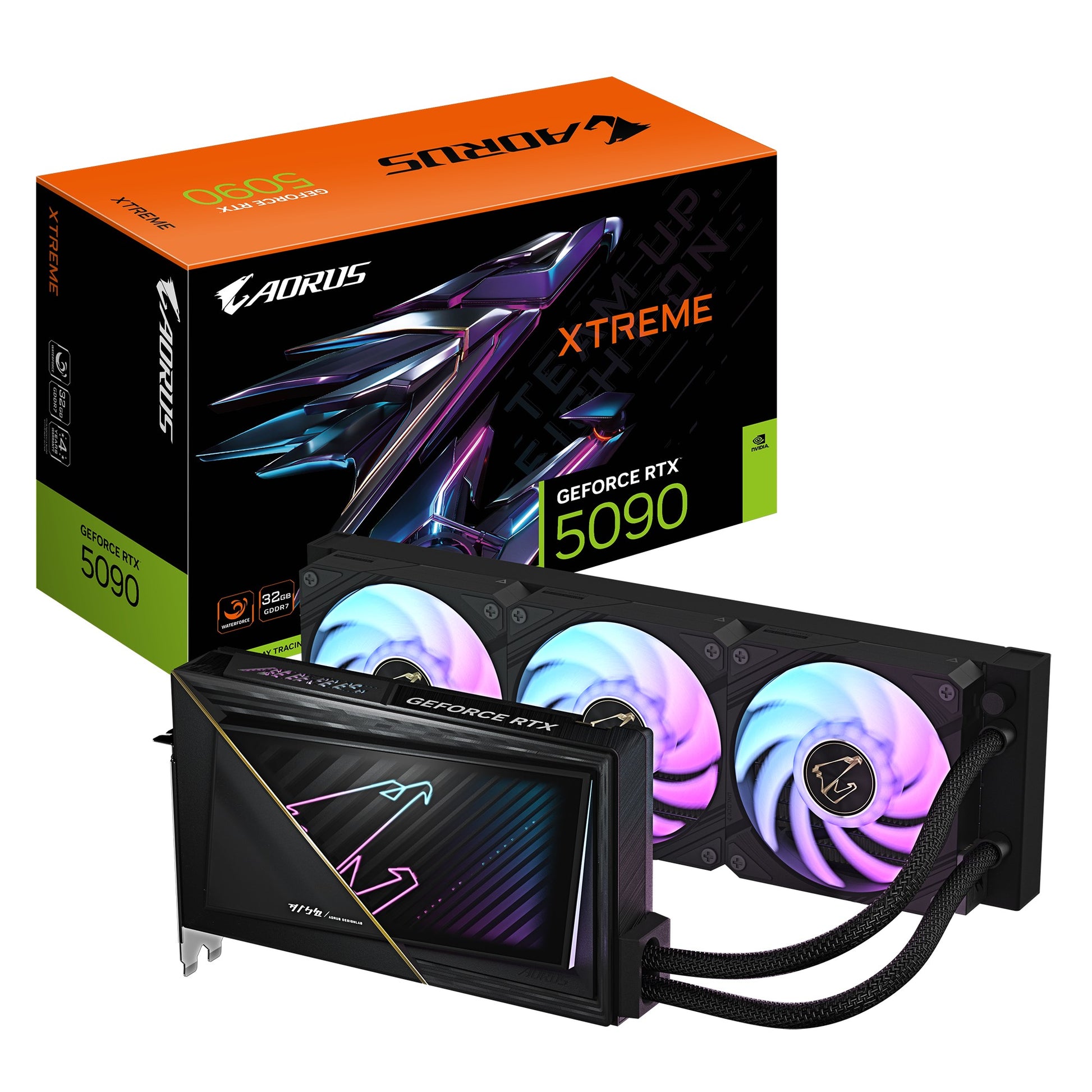 Gigabyte AORUS GeForce RTX™ 5090 XTREME WATERFORCE 32G, 2655 MHz , CUDA 21760, 28 Gbps, GDDR7, 51...