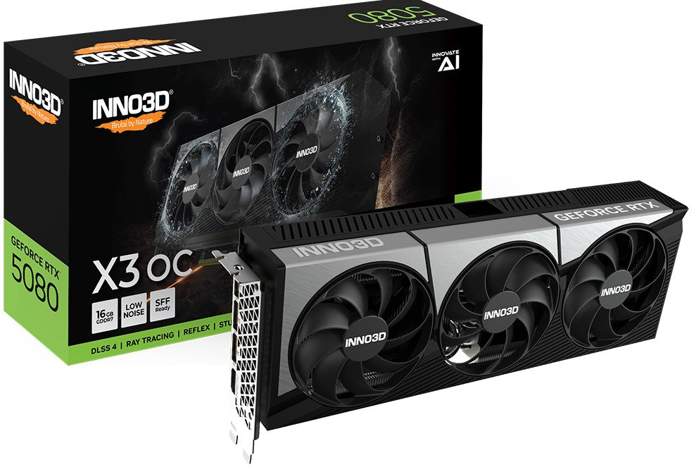 INNO3D nVidia GeForce RTX 5080 X3 OC 16GB GDDR7 2640MHz Boost Clock, RAM 30 Gbps, 3xDP, 1xHDMI 30...